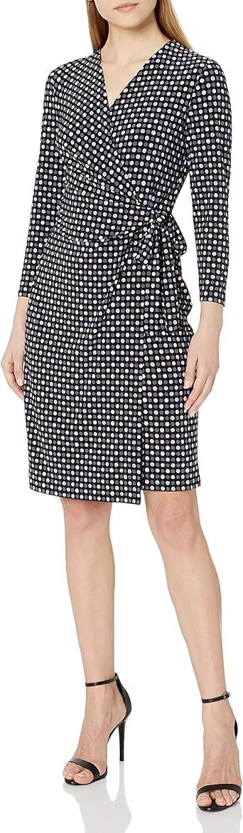 anne klein black wrap dress