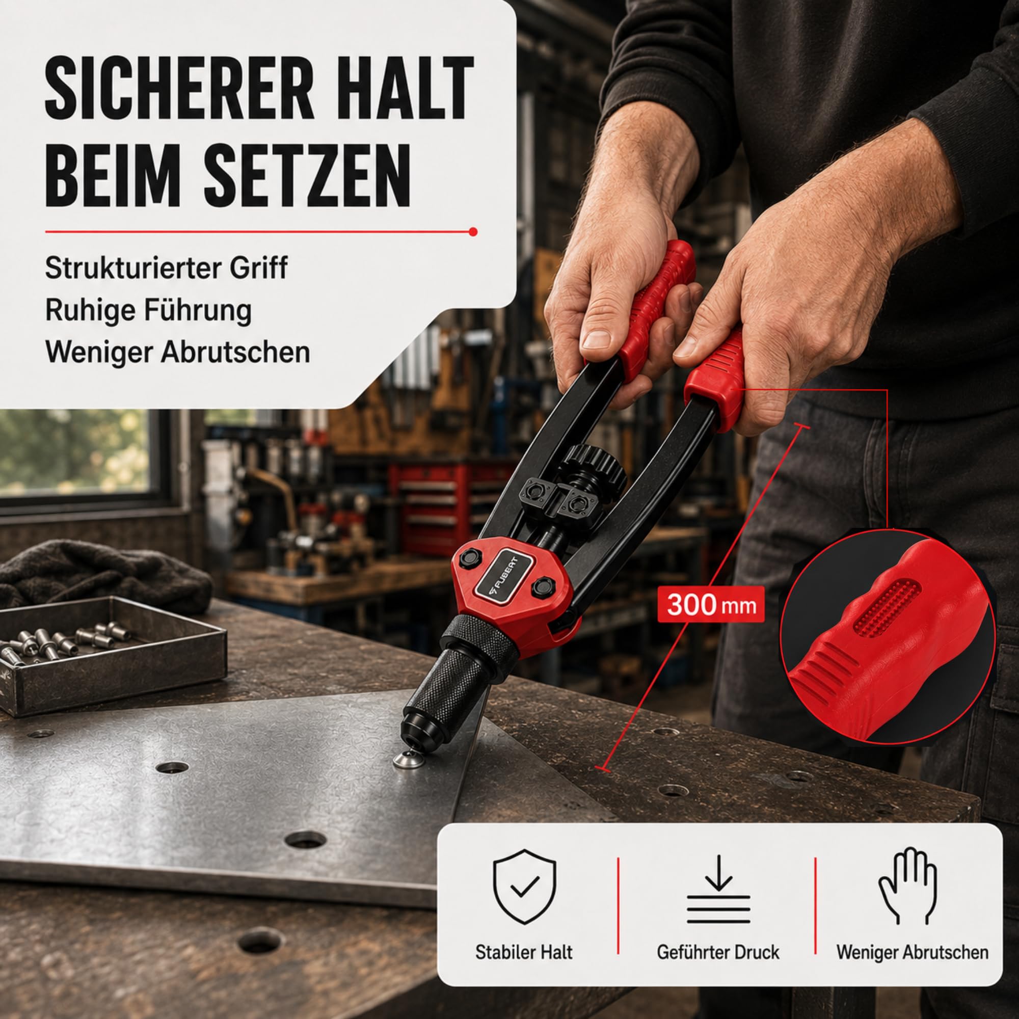 2in1 Nietmutternzange und Blindnietzange Set M3–M12, 160 Teile mit Koffer, Nietkopf 3,2-6,4mm, für Blech, Profile und Reparaturen, Handwerkzeug für Kfz Heimwerker