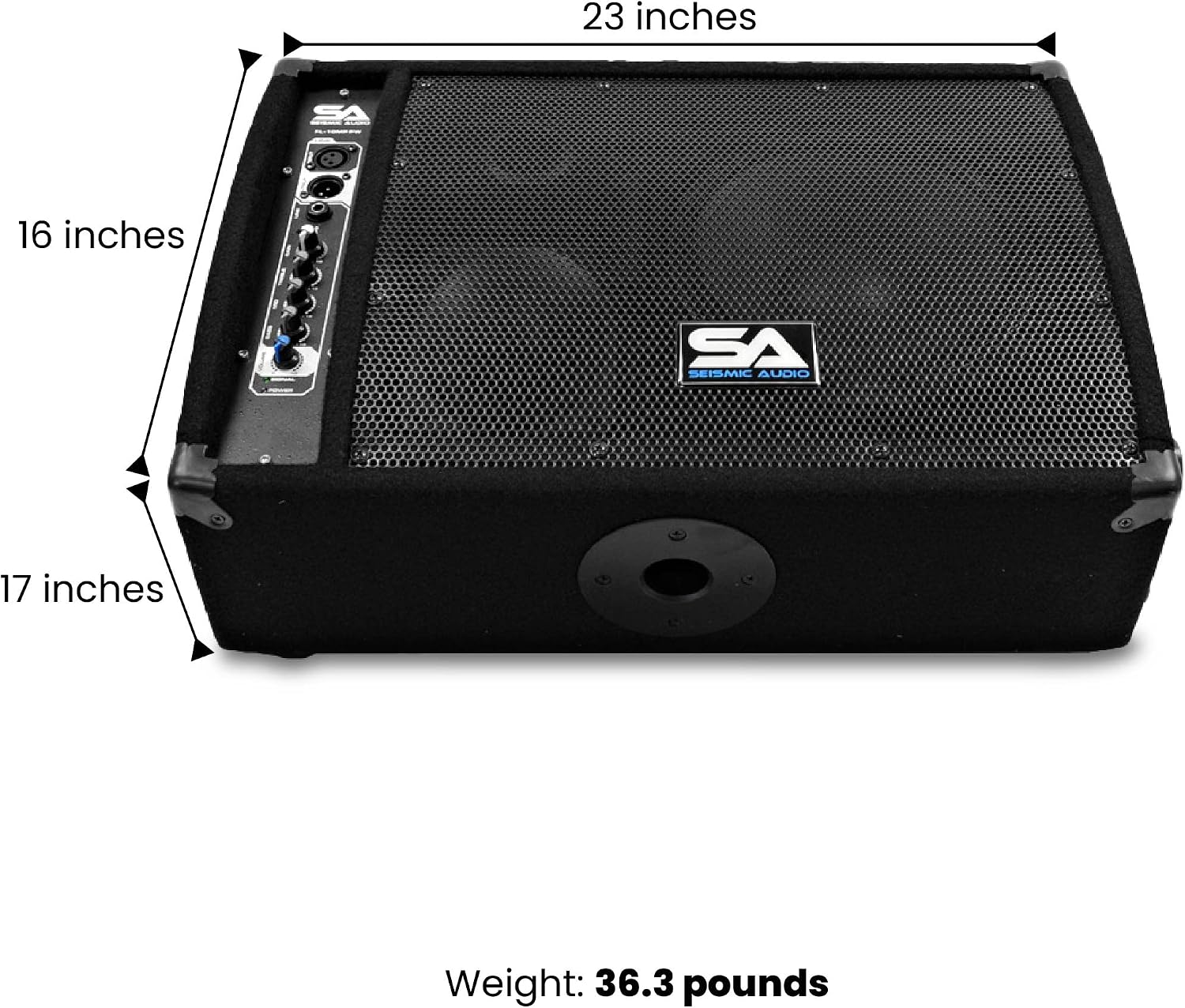 Seismic Audio FL-10MP-PW Premium Powered 2-Way 10-Inch Active Floor/Stage Monitor with Titanium Horn