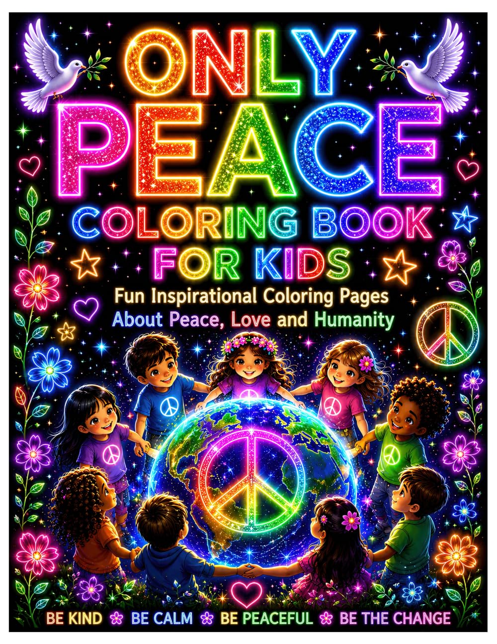 Only Peace Coloring Book for Kids: Fun Inspirational Coloring Pages About Peace, Love and Humanity (KNOWLEDGE IN MY VEINS)