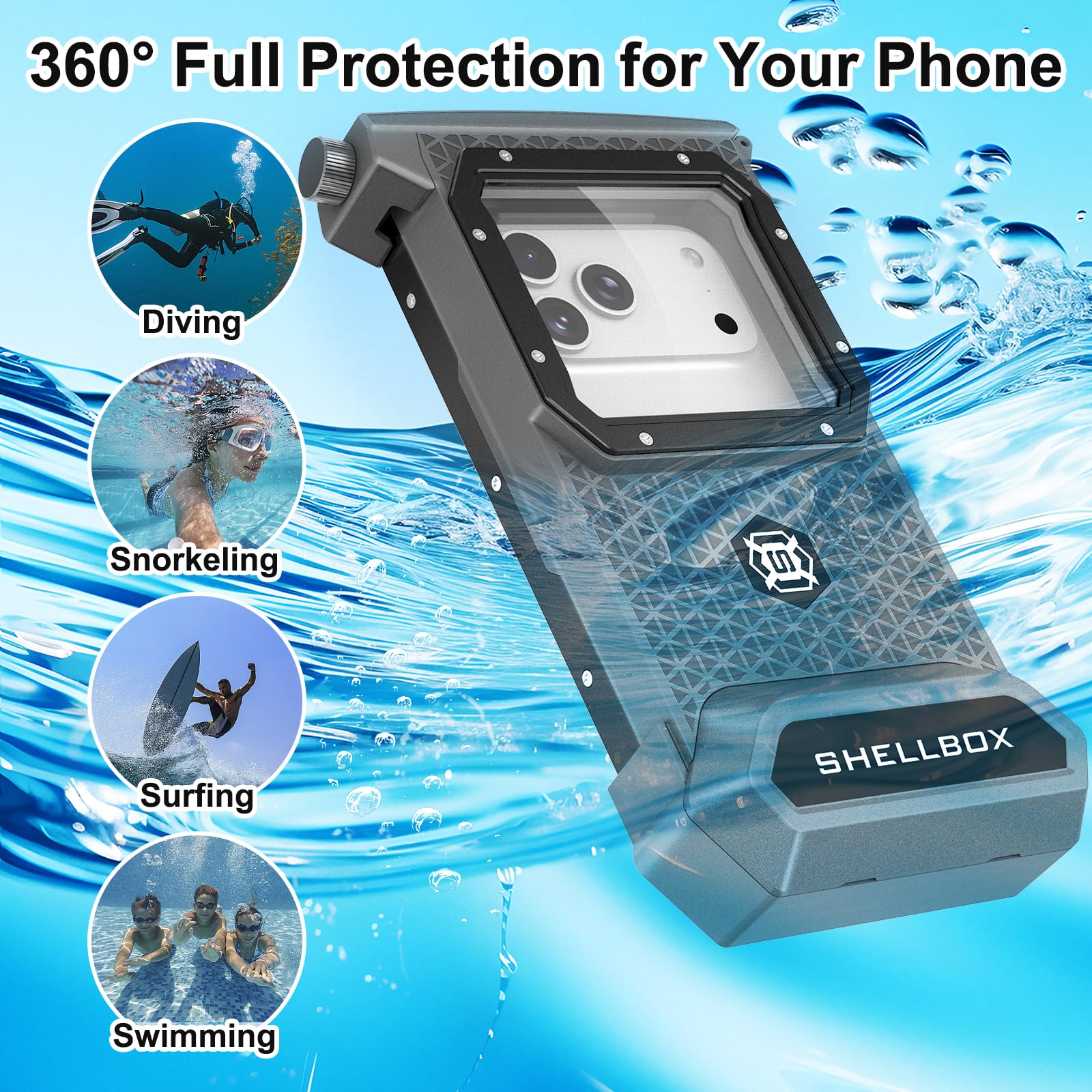 Wasserdichte Handyhülle 7.0 Zoll Unterwasser Wasserfeste Handy Wasserschutzhülle Handytasche Wasserdicht Schwimmen Baden für iPhone 17 Pro 17 Air 17 Pro Max 16e 16 Pro 16 15 14 13 Pro Max 15 14 Plus