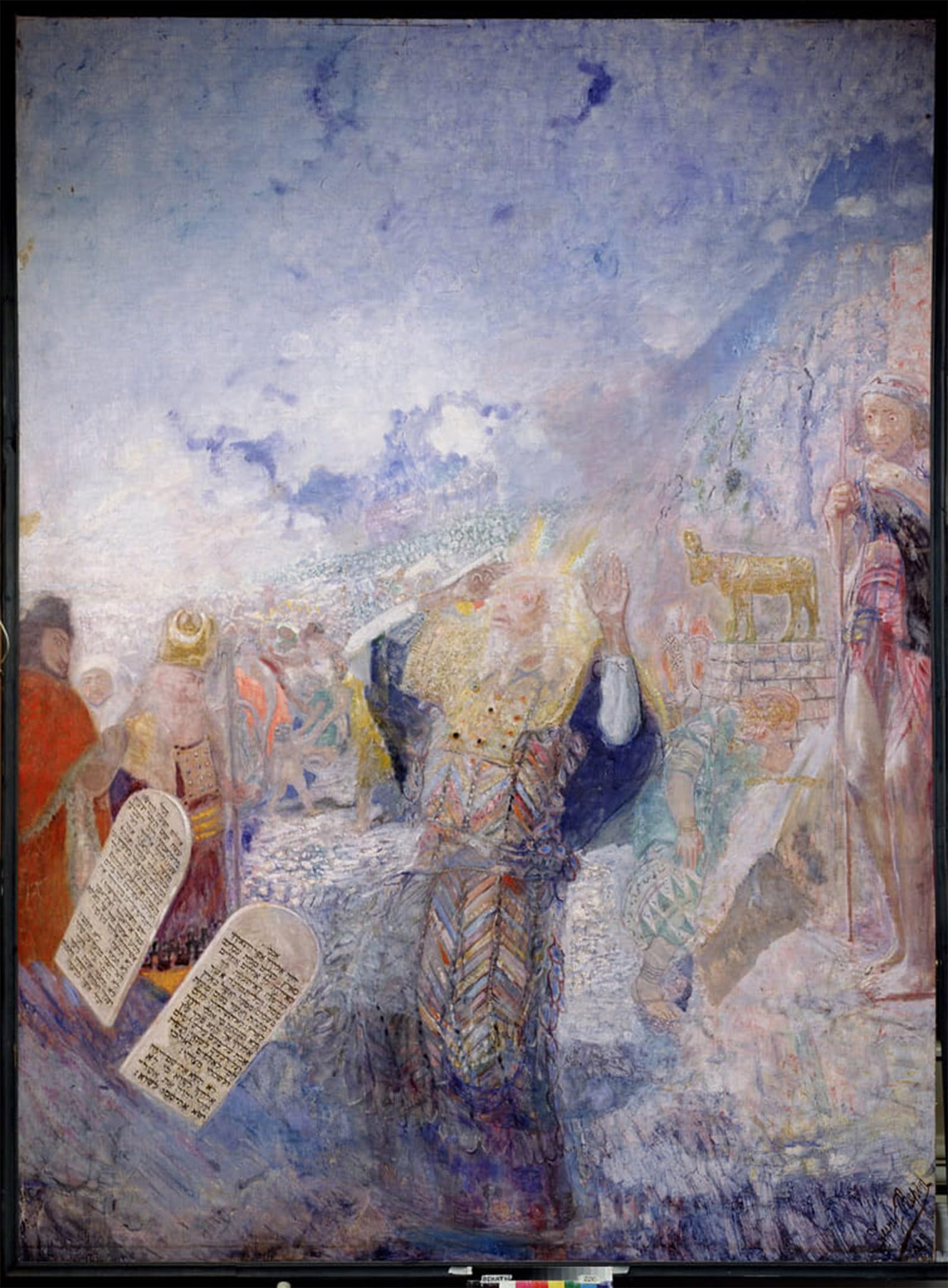 ARTXLXXBN Famous Art Print Poster Vintage Wall Art Moses and the Ten Commandments by Ilya Efimovich Repin Canvas Art Poster for Home Decor 60x90cm