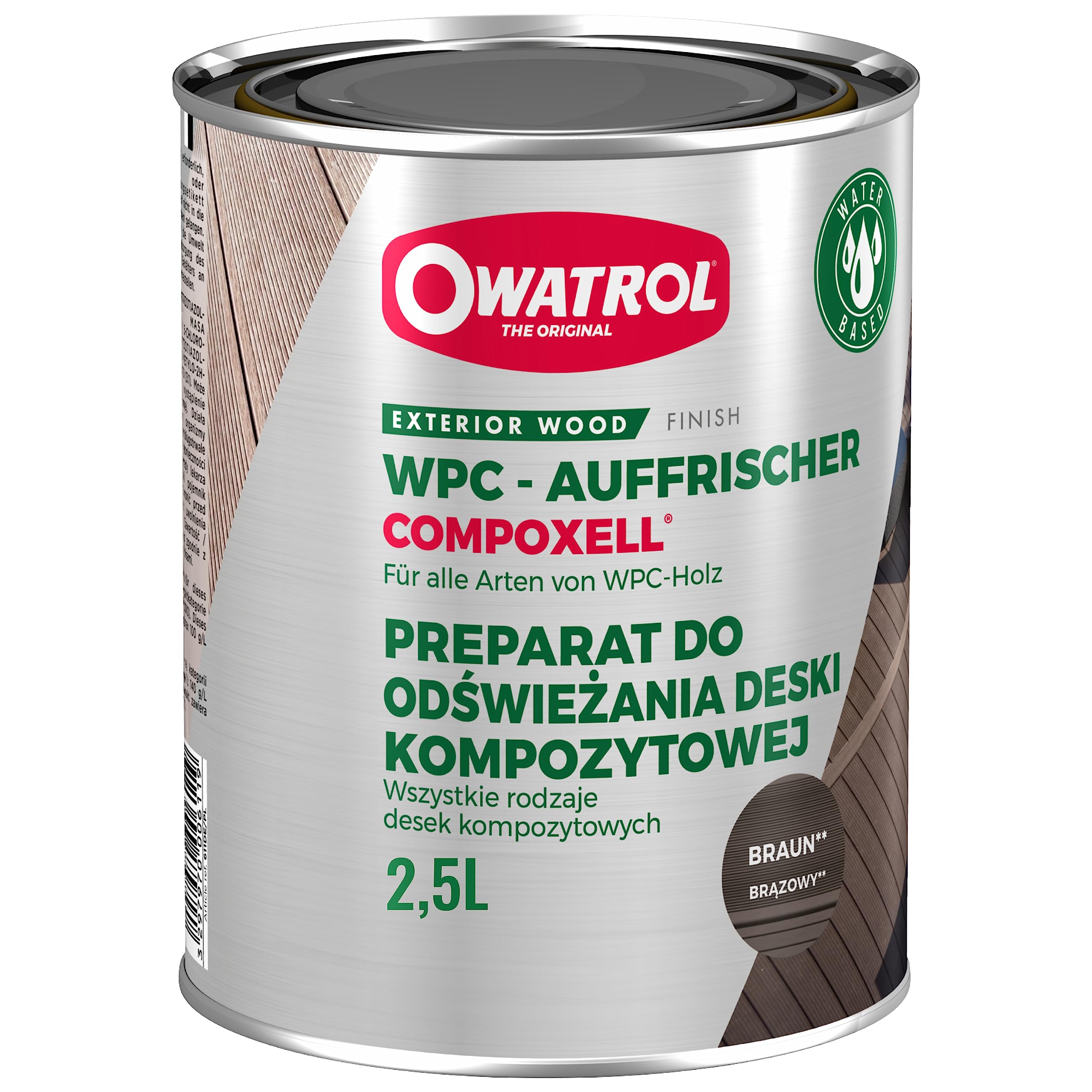 Compoxell - Raviveur pour terrasse en bois composite - Owatrol - 2,5 L Brun