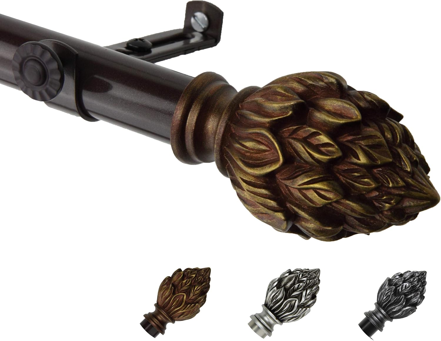 Rod Desyne Bud Curtain Rod, 28 by 48-Inch, Cocoa