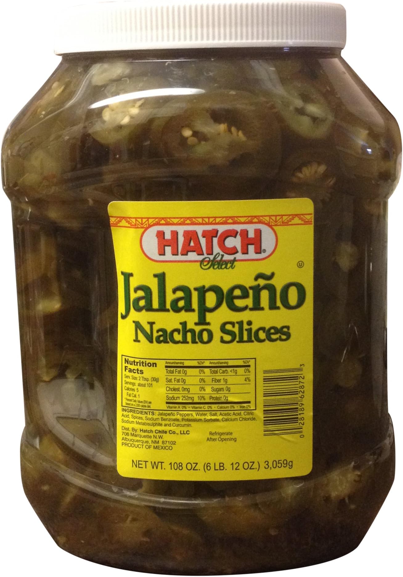Hatch Select Jalapeno Nacho Scheiben 108 oz (6 Lb. 12 Oz.) (Pack of 1)