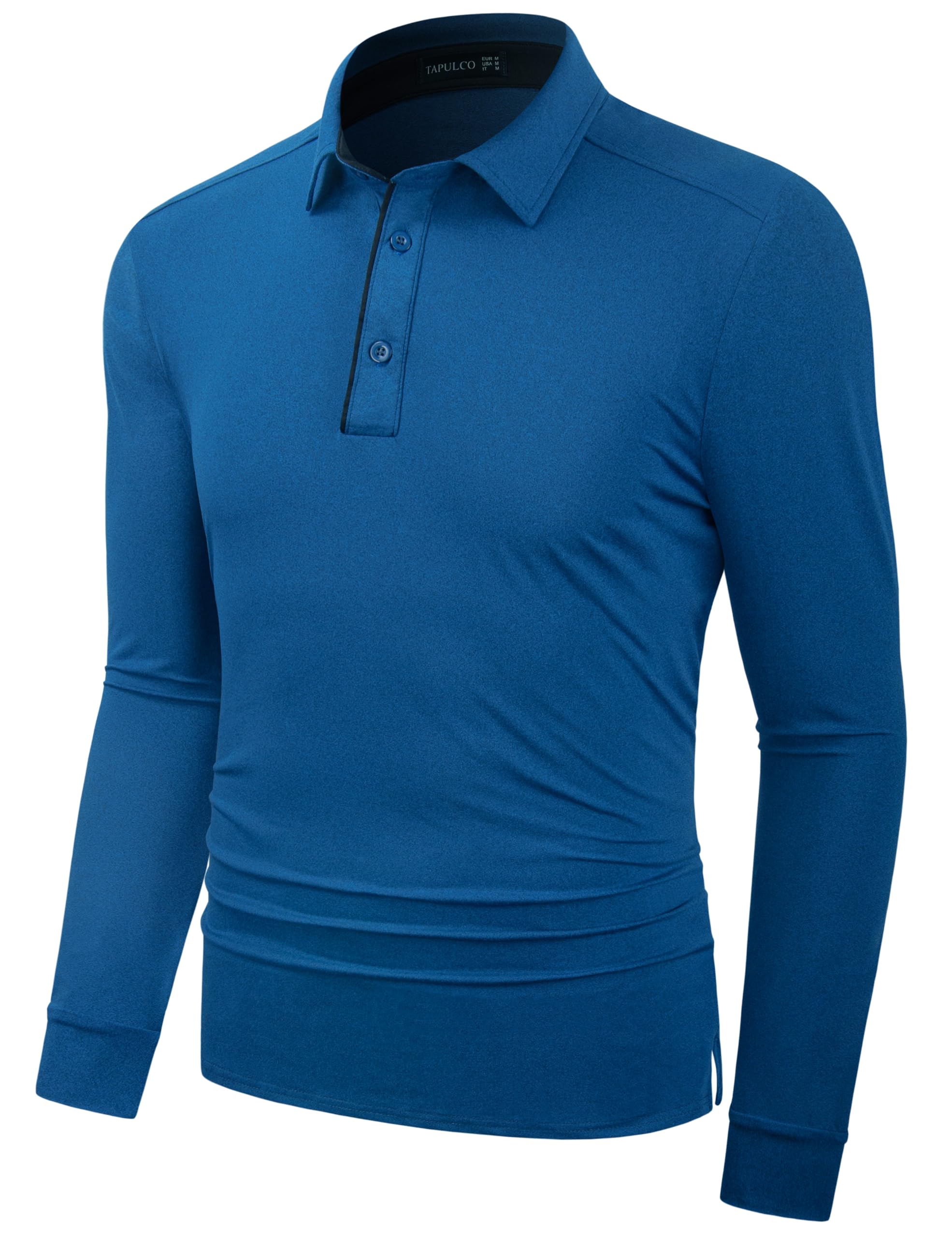 TAPULCO Dry Fit Golf Shirts for Men Stretch Tech Performance Ventilated Stripe Polo Athletic Casual Collared T-Shirt