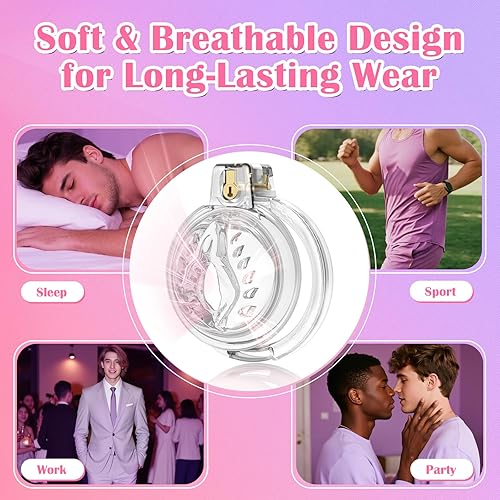 Miniatura 5 de Jaula de castidad para el pene masculino, dispositivos de castidad de silicona suave, juguetes para adultos, jaulas de casidad masculina invertida