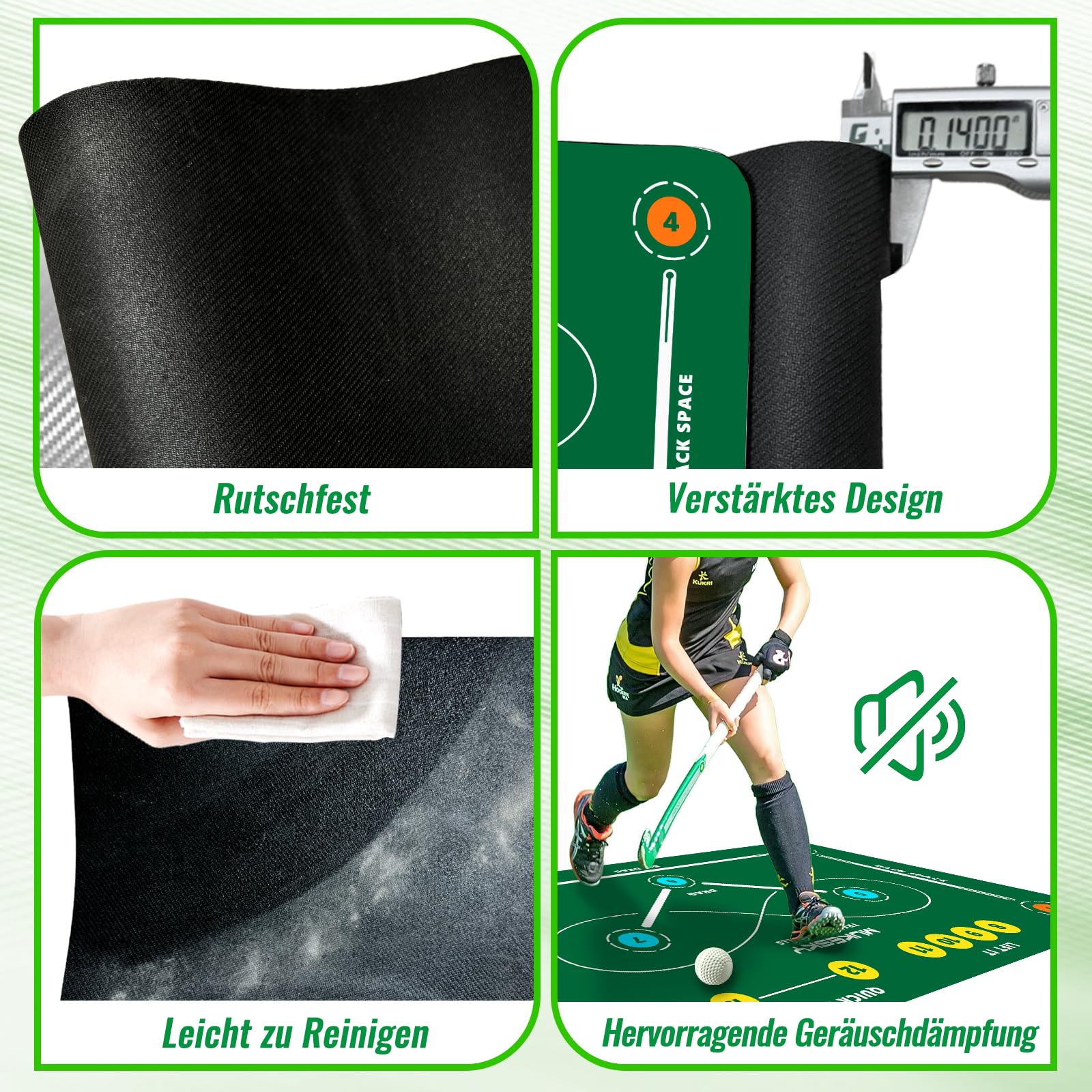 Hockey Trainingsmatte 150 x 90 cm für Stickhandling & Dribbling