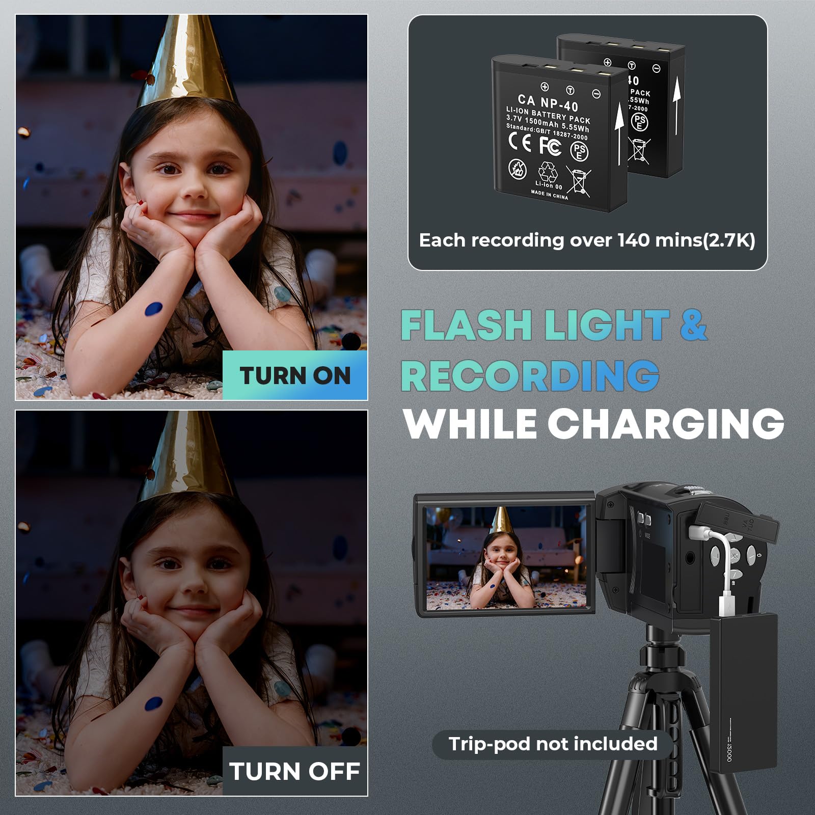 ビデオカメラ2.7K1080P Amazon | Gcasio 2.7K ビデオカメラ ビデオカメラ QHD 50MP YouTube