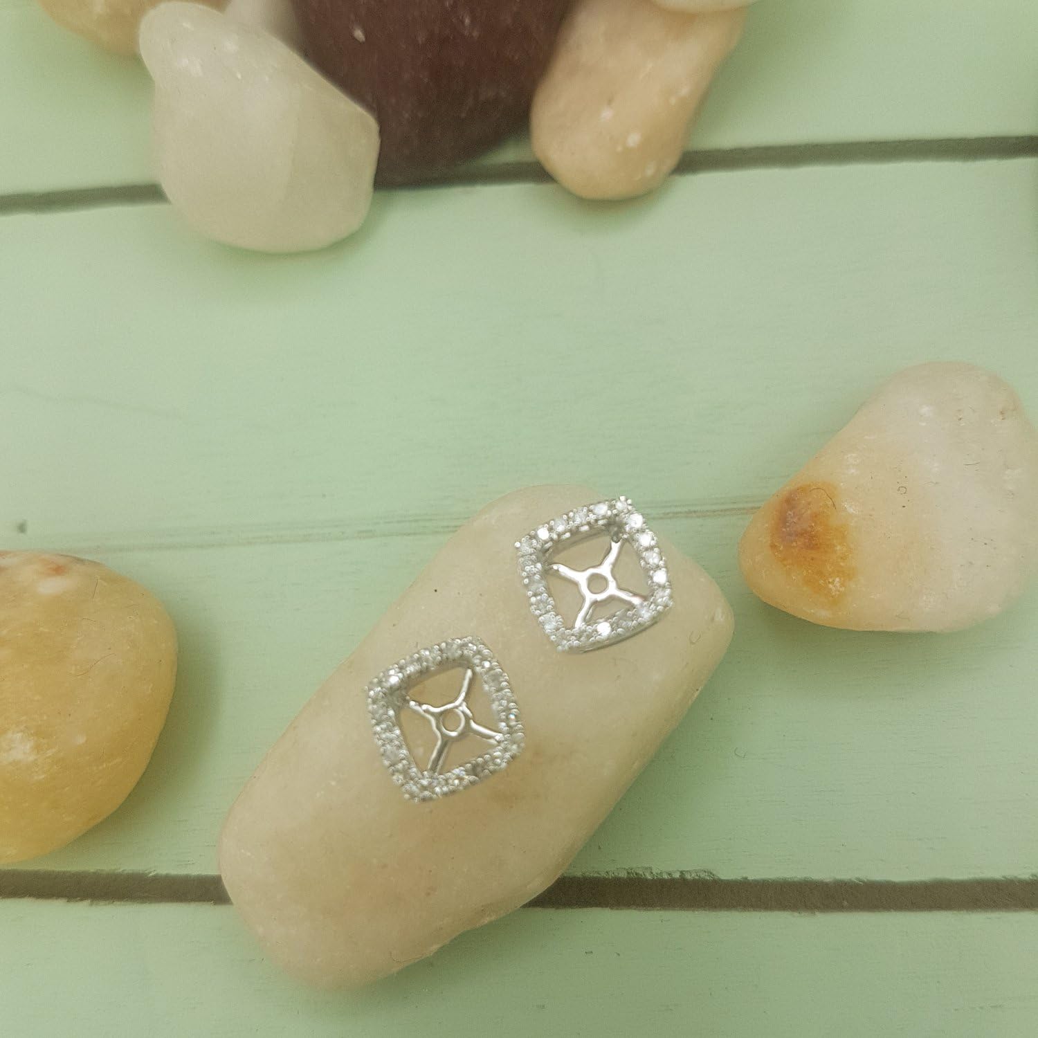 Dazzlingrock Collection 0.25 Ctw 14K Real Solid Gold Round White Natural Diamond Removable Jackets For Stud Earrings
