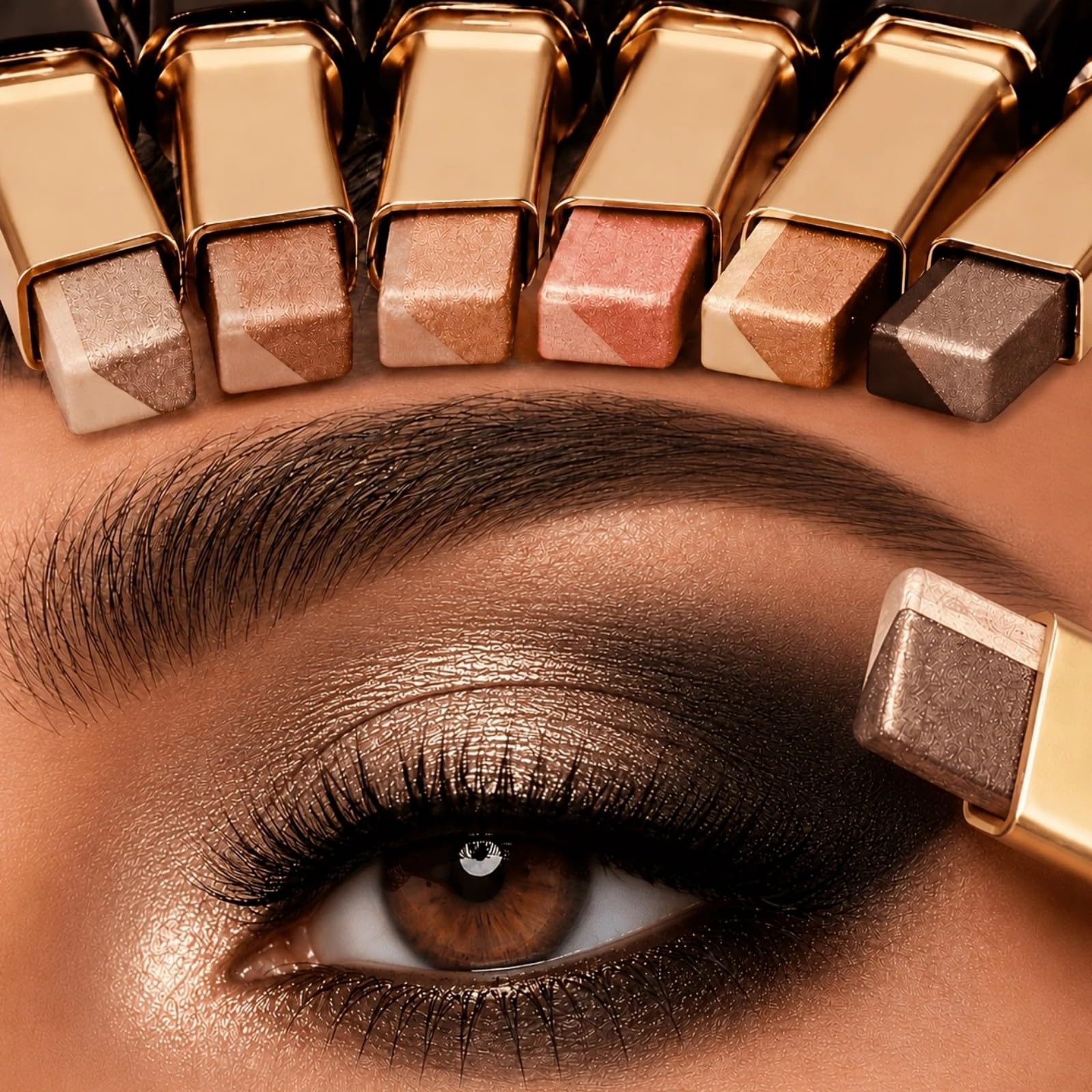 6 Pcs Two-Color Shimer Eye Shadow Sticks Set for Eye Makeup Gift Two-color Shimmer Multicolor
