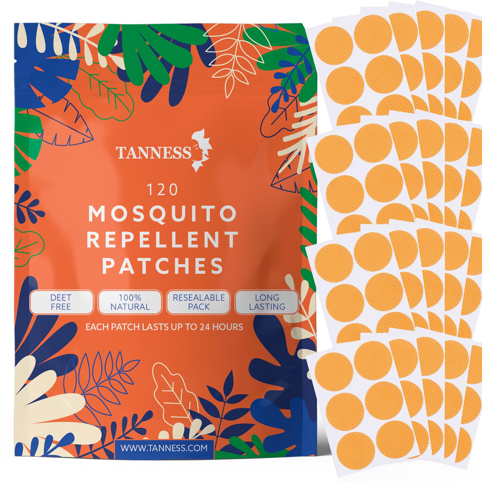 Mosquito Patches (x120) – Natural Insect Repellent, Designed to Repel All Types of Mosquito, Midge & Insects - The Mosquito Repellent Patches Offer 24 Hours Protection (2880 Hours per Pack)!