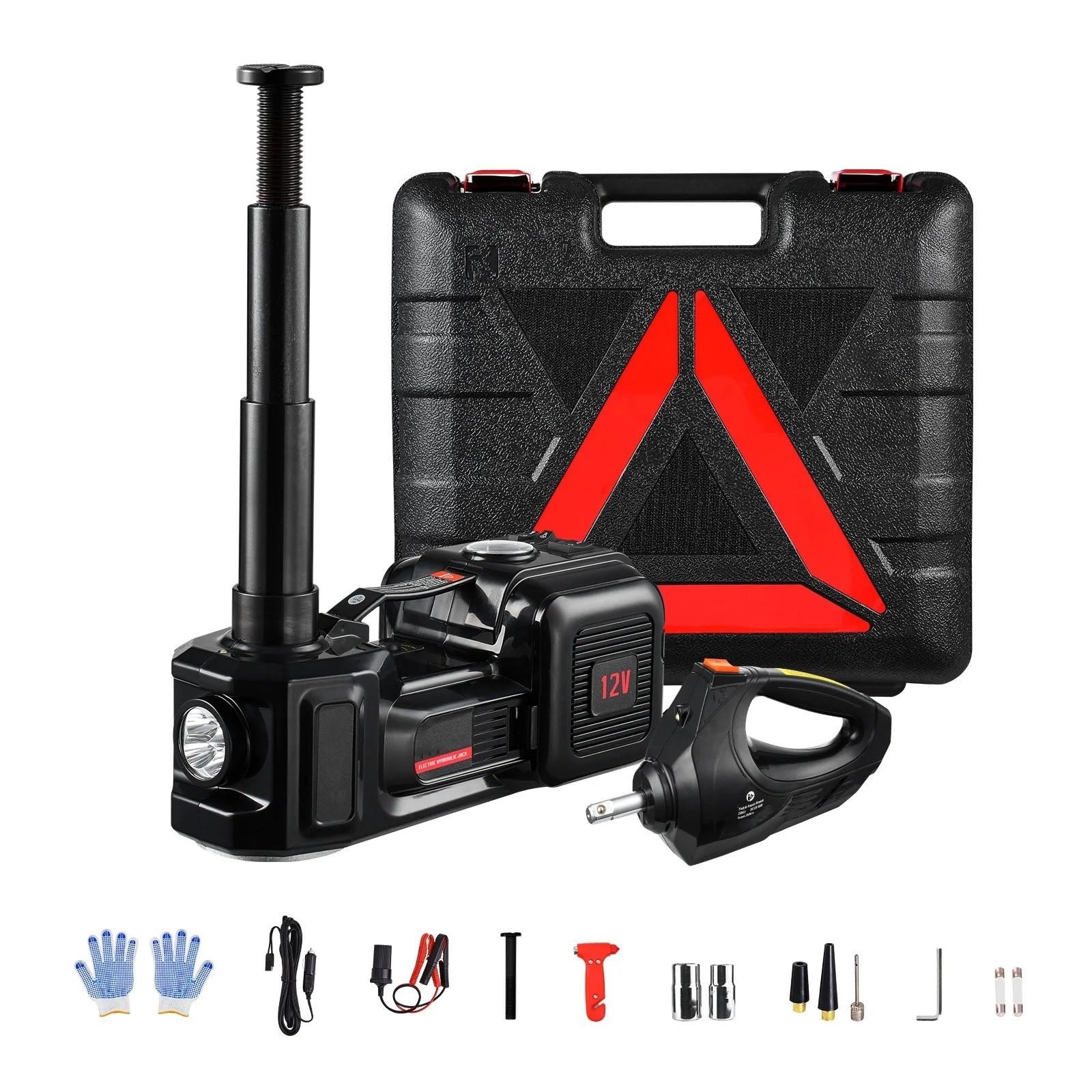Cric per Auto Smontagomme per Auto 5T Jack a Forbice 12V con Luce per Avvitatore Elettrico per Camion SUV berlina CRIC A PANTOGRAFO