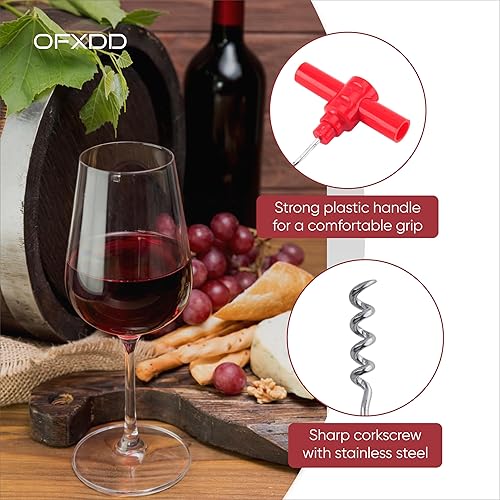 Miniatura 4 de Sacacorchos portátil de bolsillo - Abrevino de viaje de plástico - Mini tornillo de corcho para botella de vino - Juego de 2