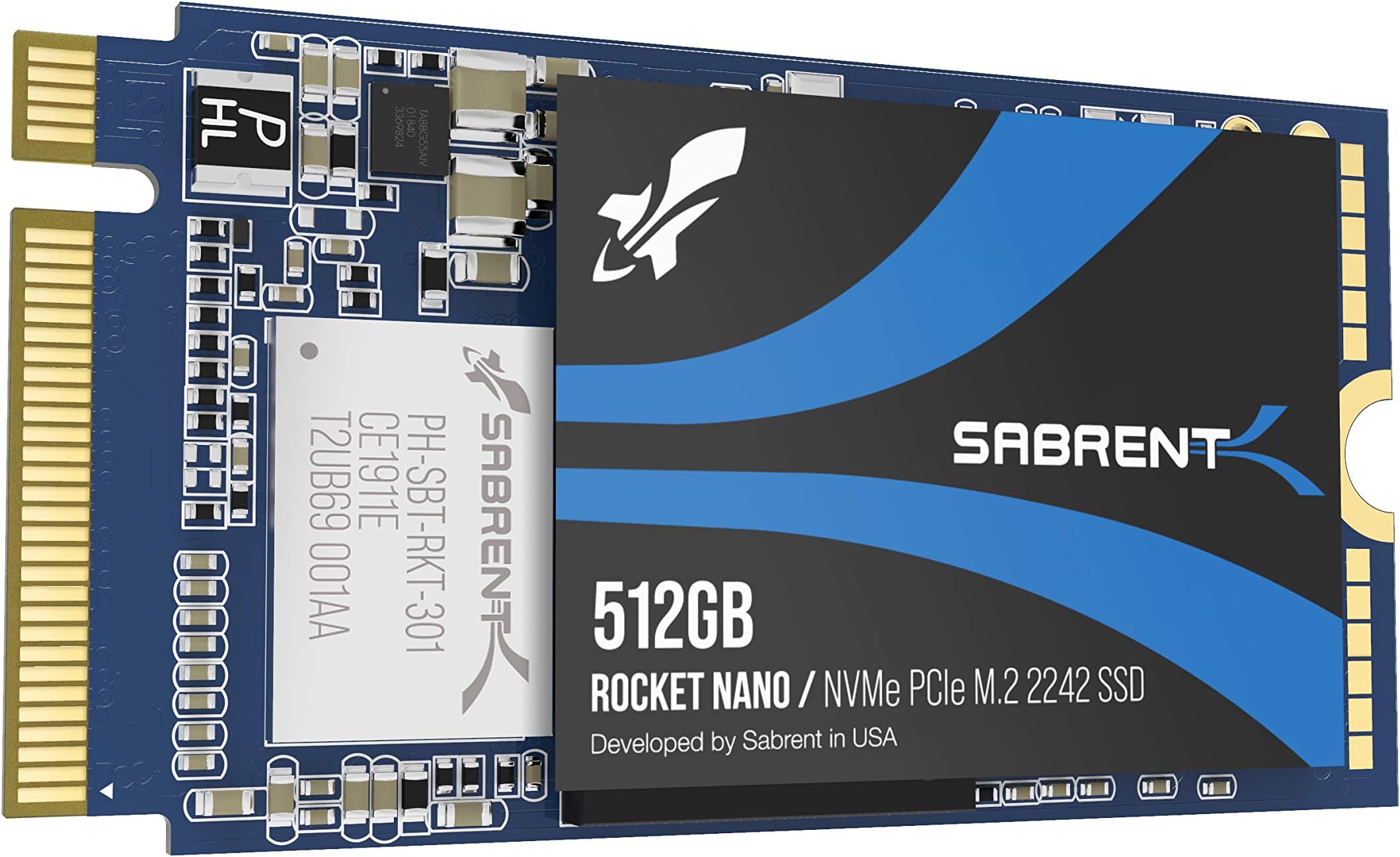 Sabrent 512GB Rocket NVMe PCIe M.2 2242 DRAM-Less Low Power Internal High Performance SSD (SB-1342-512)
