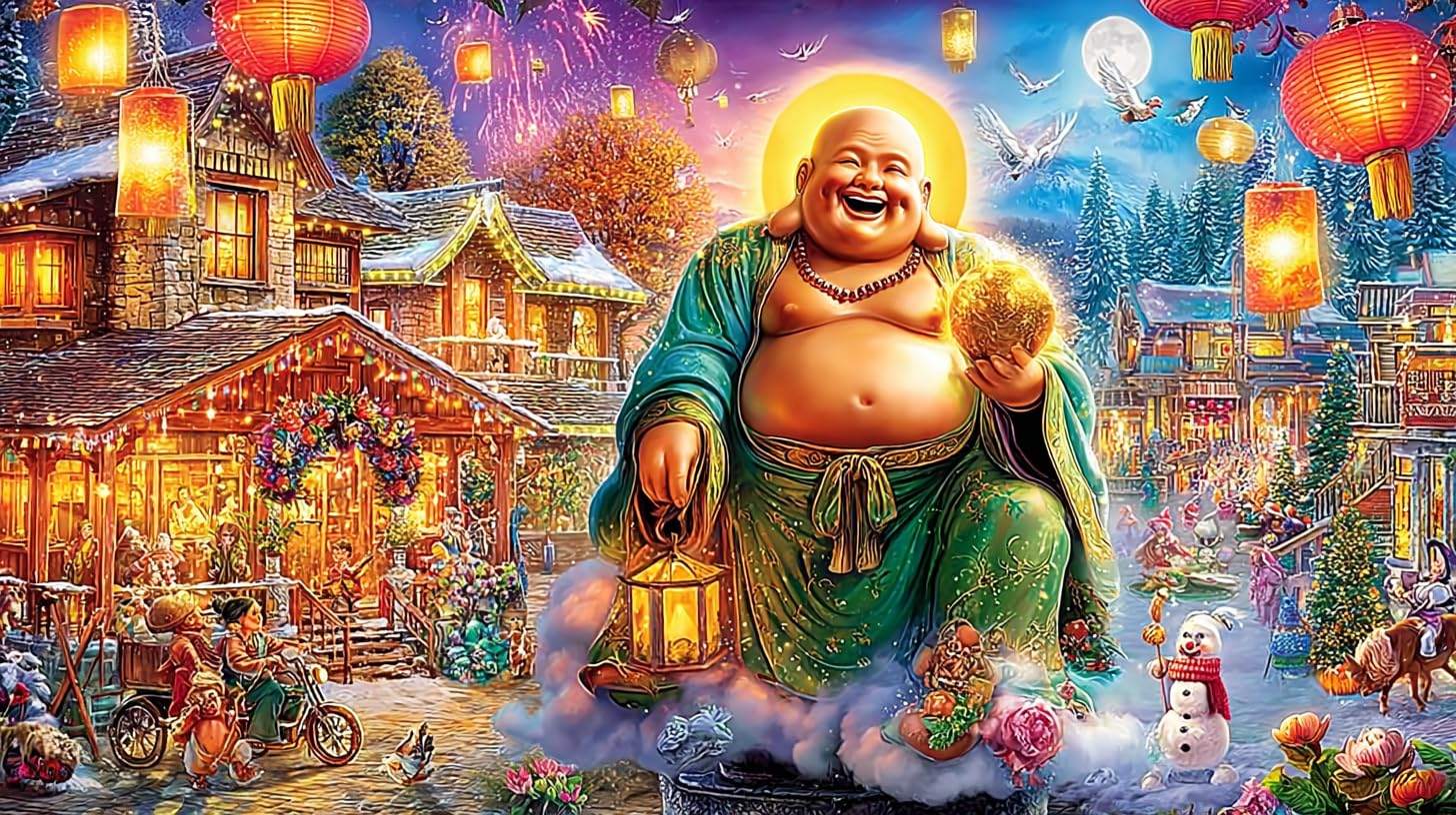 Rompecabezas de Buda de 1000 piezas en cartón ecológico de 75x50 cm 8