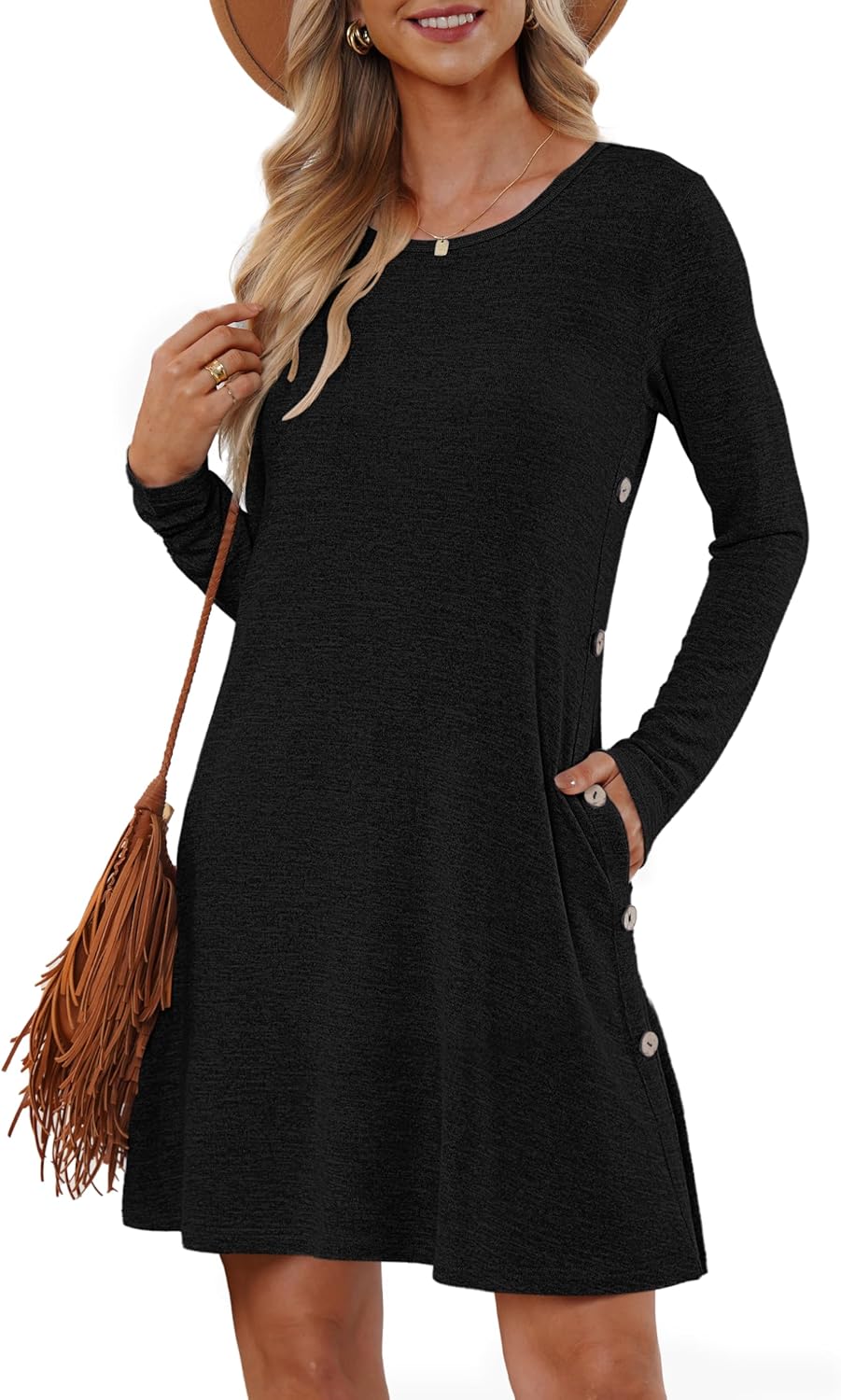 Women's Fall Dress with Pockets