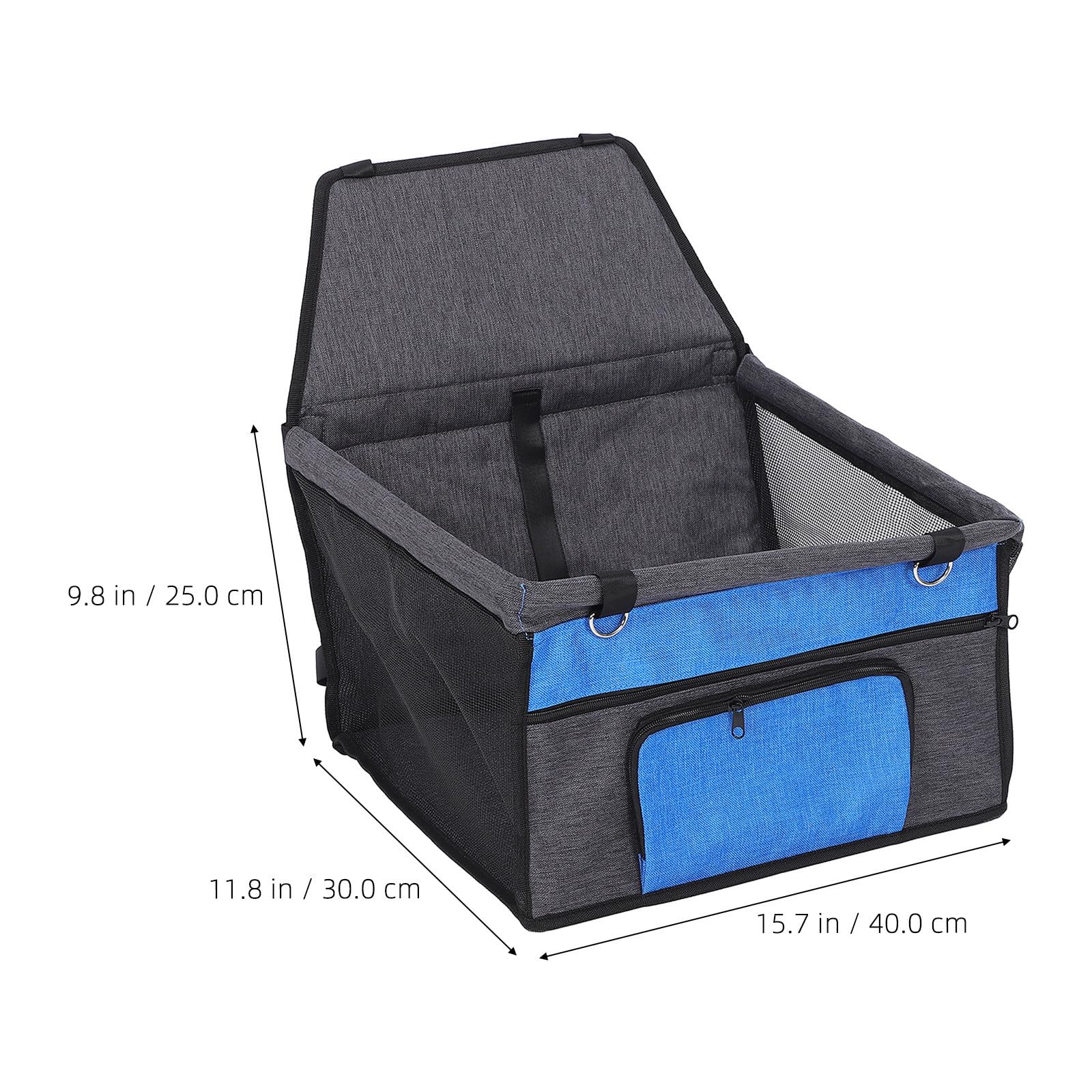 Seggio Auto per Cani Portatile con Tasca Anteriore in Oxford Blu