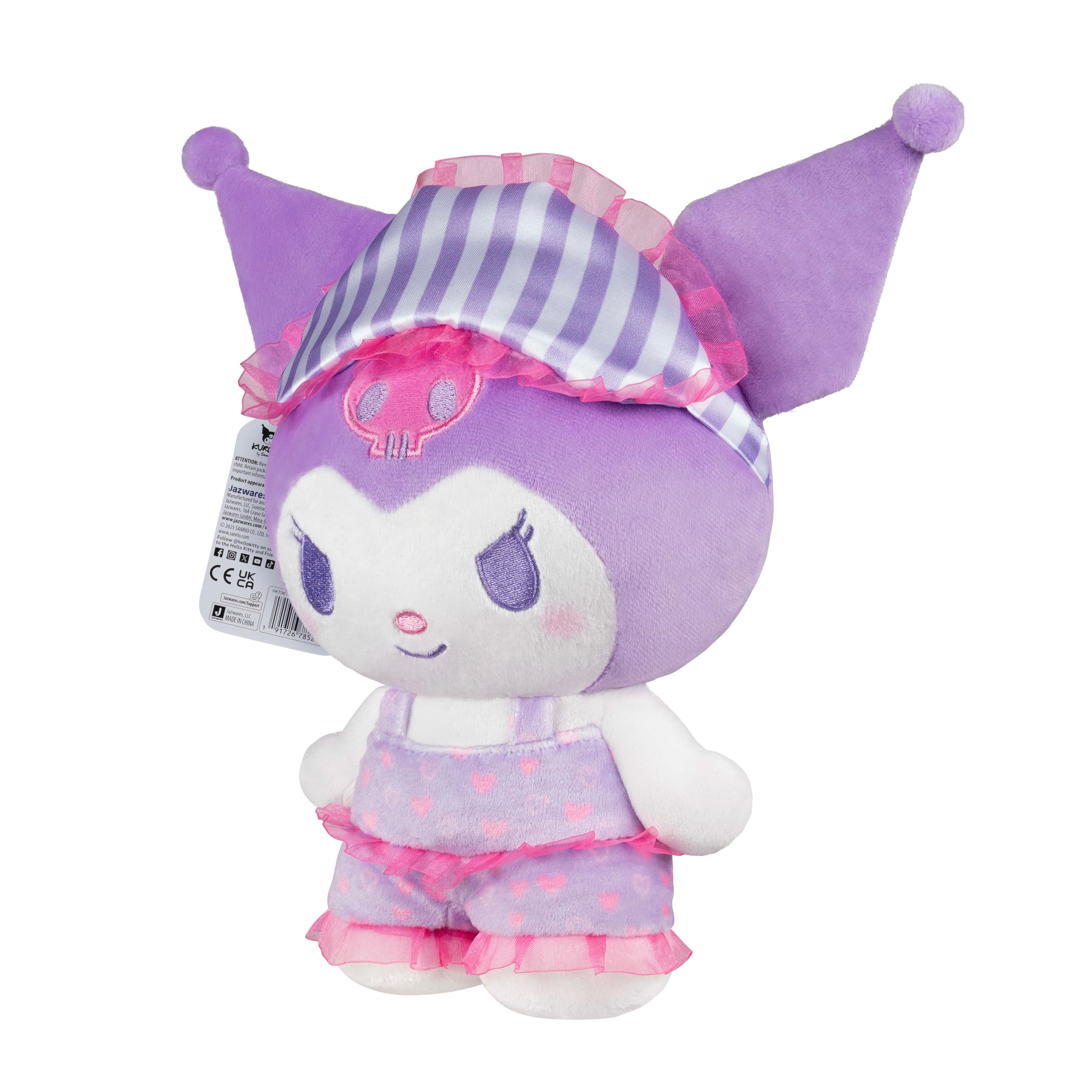 Jazwares Hello Kitty® and Friends - 8-Inch Kuromi™ Pajama Party Plush - Amazon Exclusive - Officially Licensed Sanrio® Product from Ages 6+