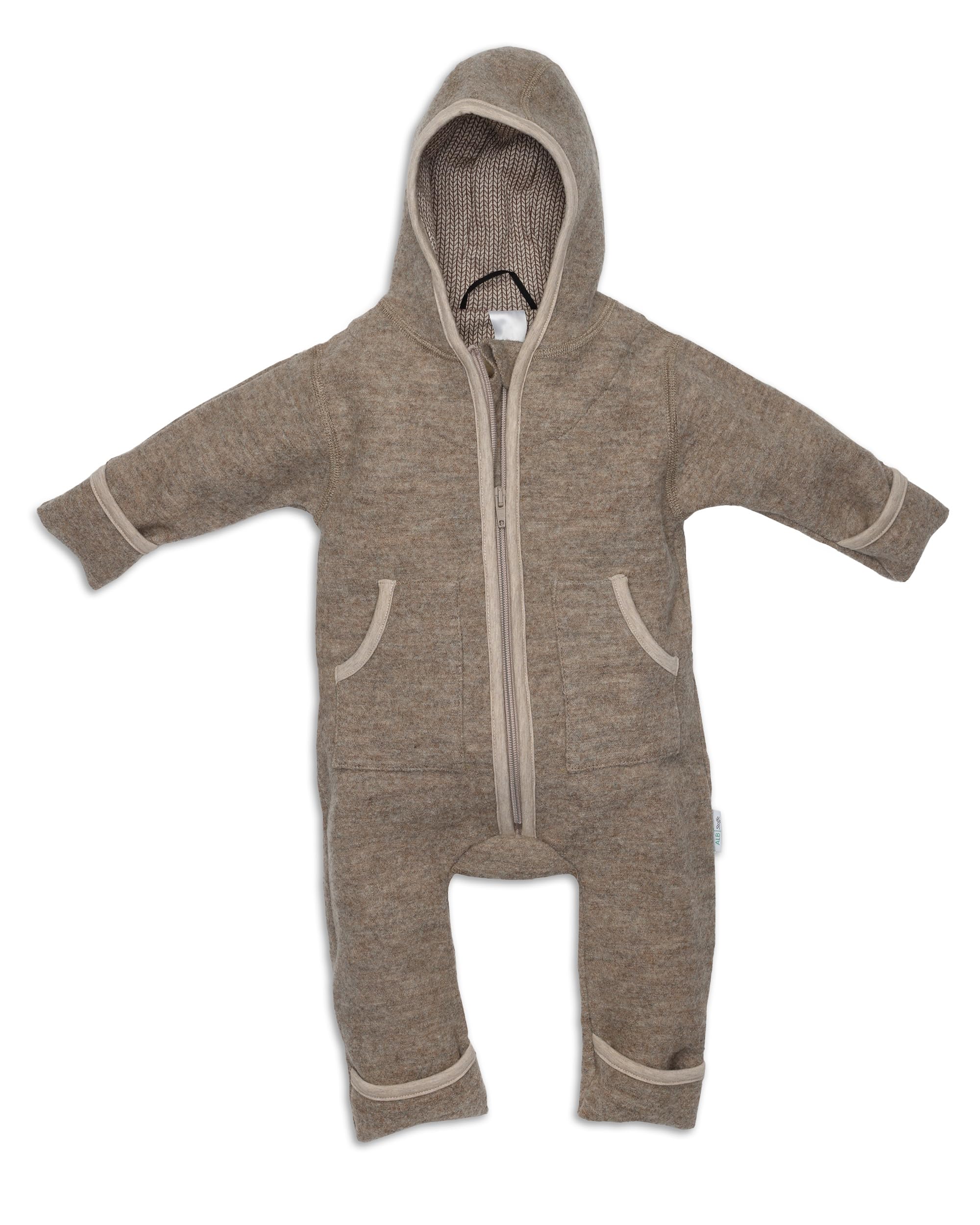 Walkoverall Baby und Kleinkinder – Wollwalk Overall Baby aus Schurwolle mit Reißverschluss – Baby Overall Winter – Baby Overall Herbst – Overall Baby Winter