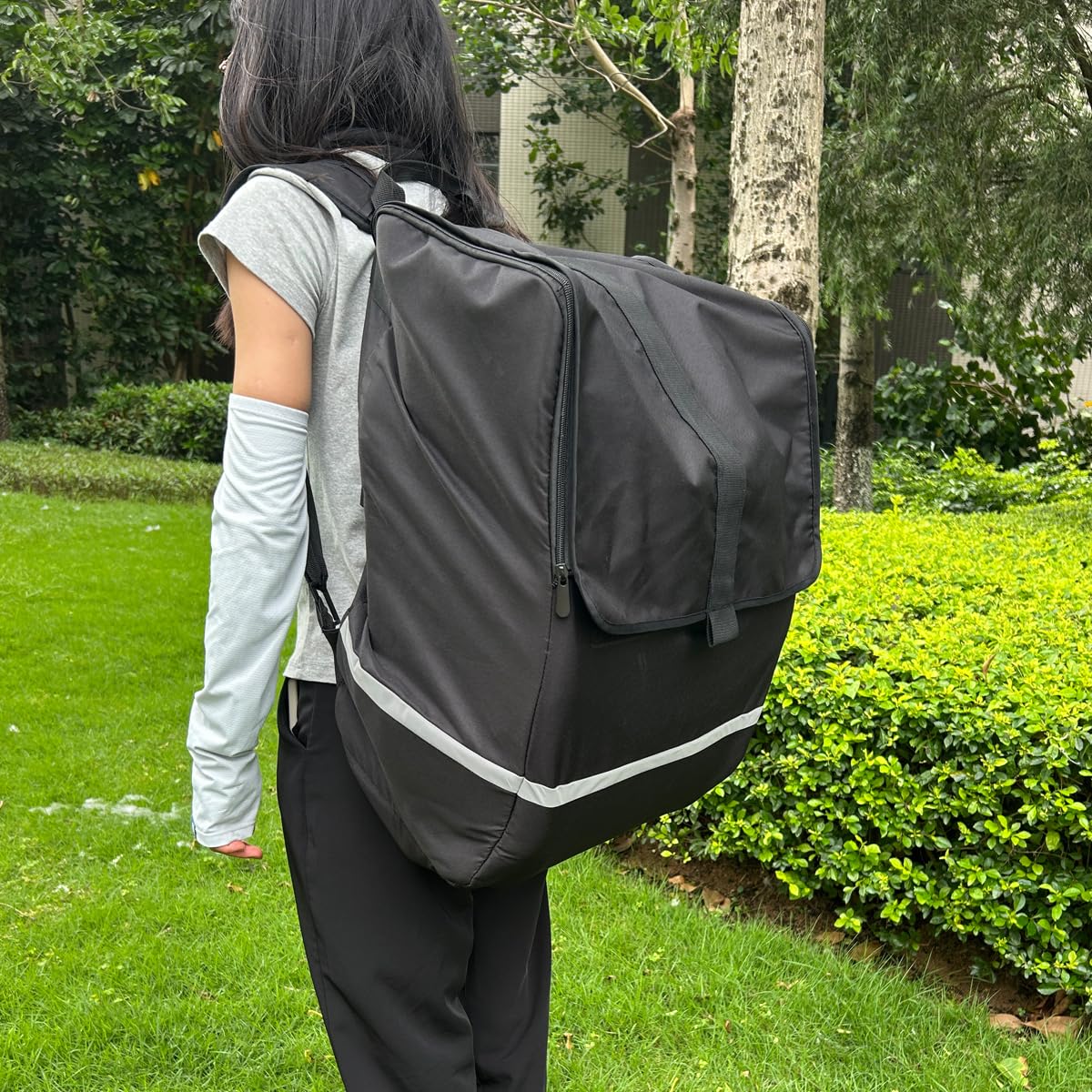Sac de voyage pliable compatible avec les poussettes de la série Cybex (comme Libelle, Coya, Beezy) – Grande et petite taille – Tissu durable, Noir , Large Size (46*26*55CM), sac de voyage poussette
