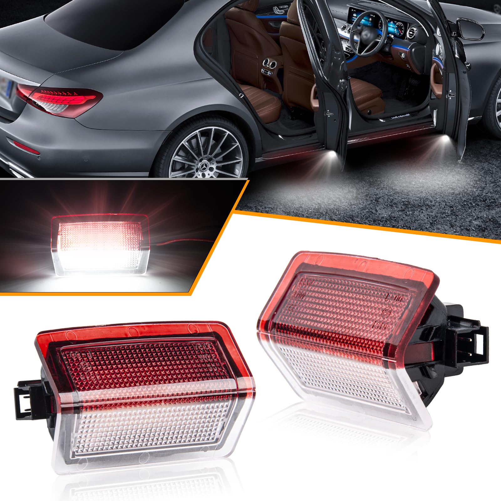Illuminazione interna a LED, illuminazione d'ingresso per A W176 B W246 C Coupe Class W205 W212 W166 X164 GLC GLE GLS GLA, bianco