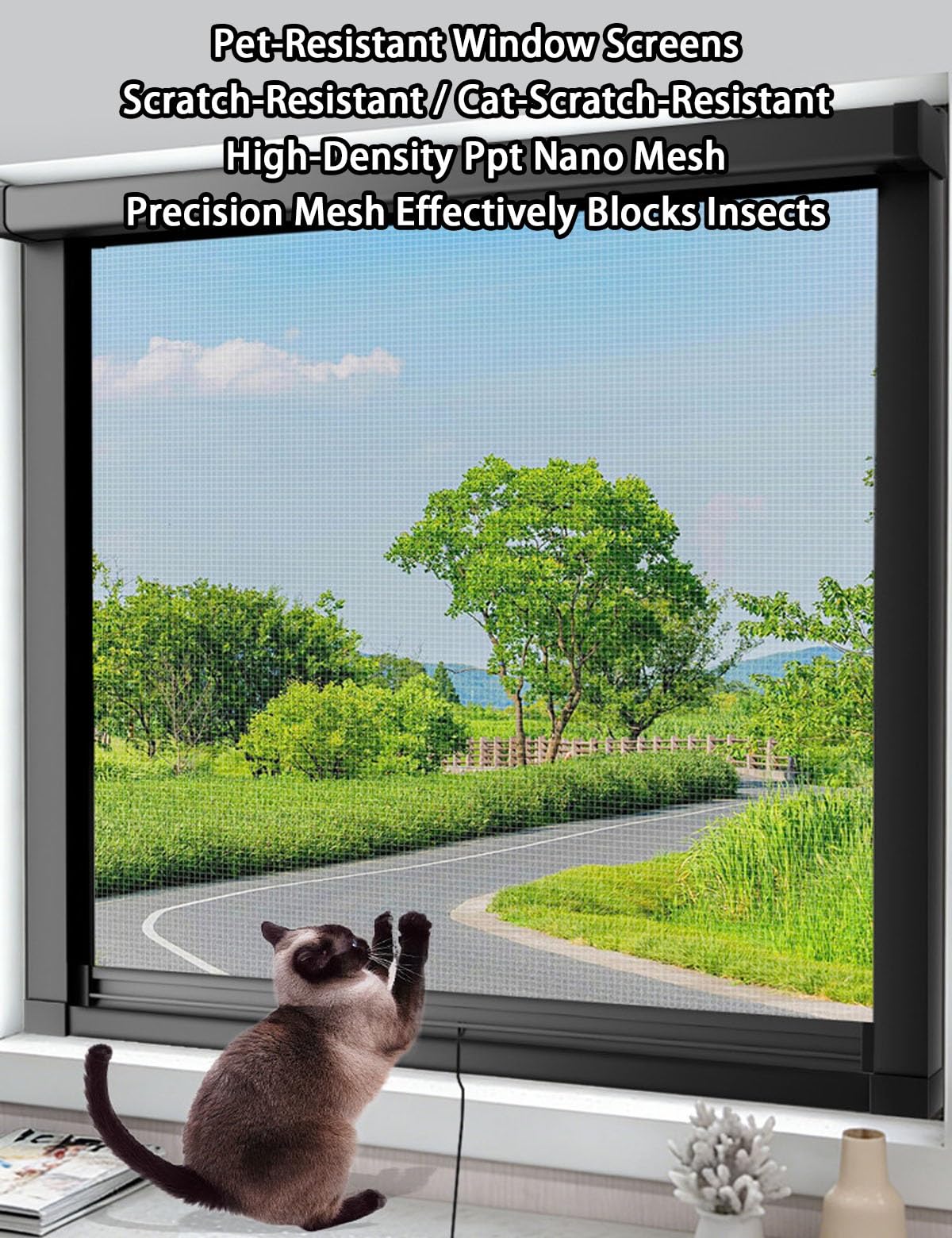 Dachfenster Fliegengitter Fenster mit Rahmen, Maßanfertigung Unsichtbar Rolle Fliegengitter Katzensicher, Teleskop Insektenschutz Fenster, Insektenschutzrollo Auf und Ab Schiebe(Weiß)