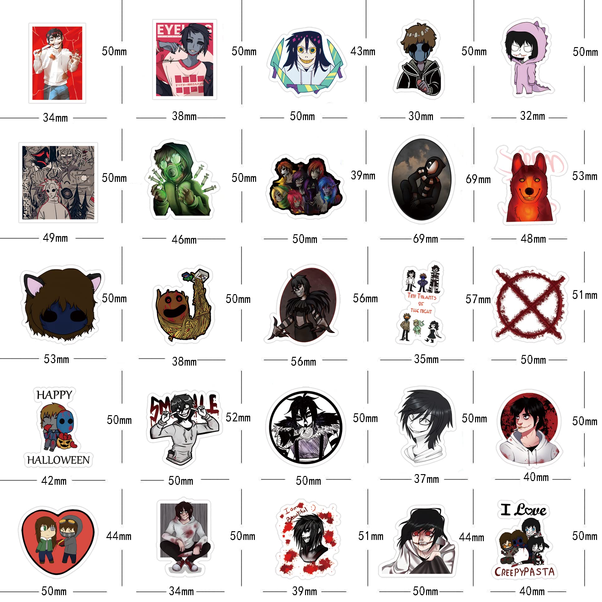 62 Pcs Thriller Book Stickers Pack - Cute Cartoon Vinyl Decals For Water Bottles & Laptops