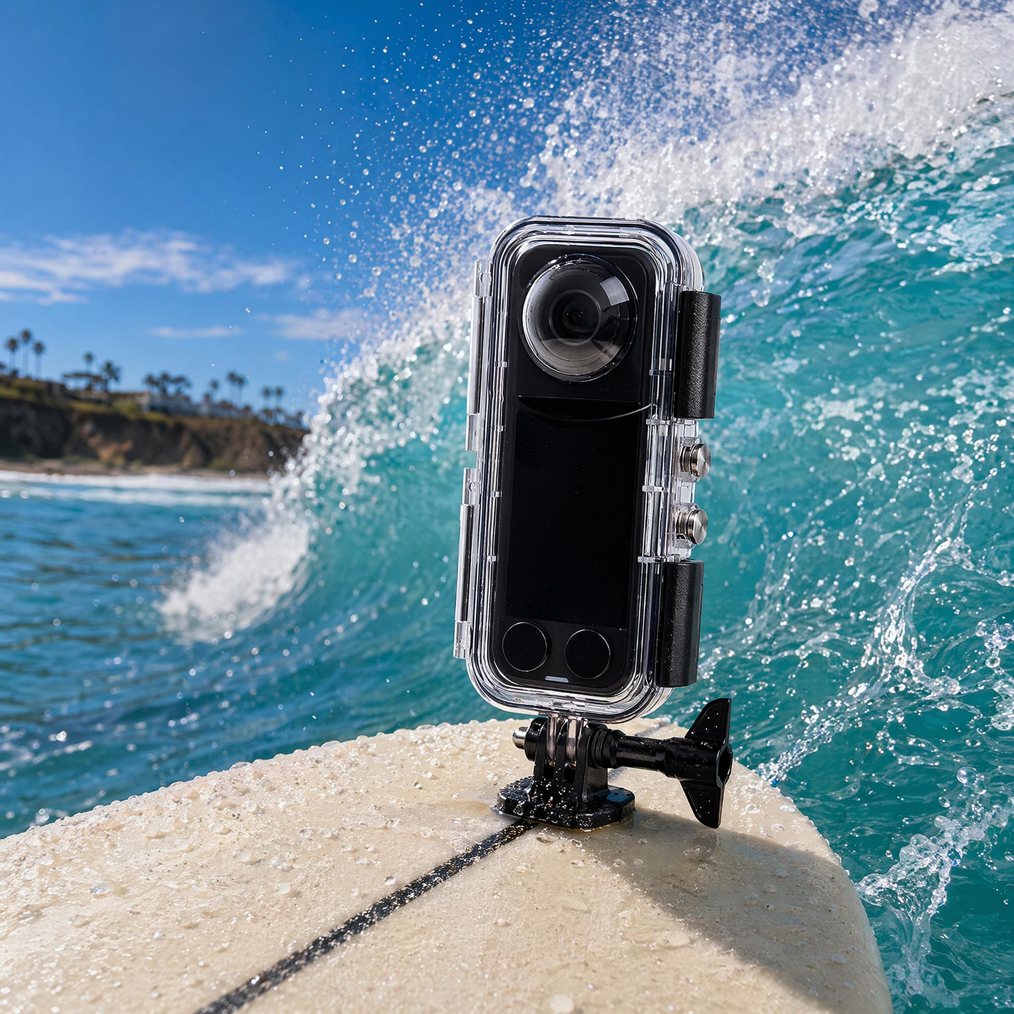 Carcasa impermeable de 45 m con lente de vidrio óptico para cámaras de acción Insta360 X5