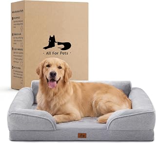 XL Orthopedic Dog Bed for Large Dogs, Removable Washable, Grey