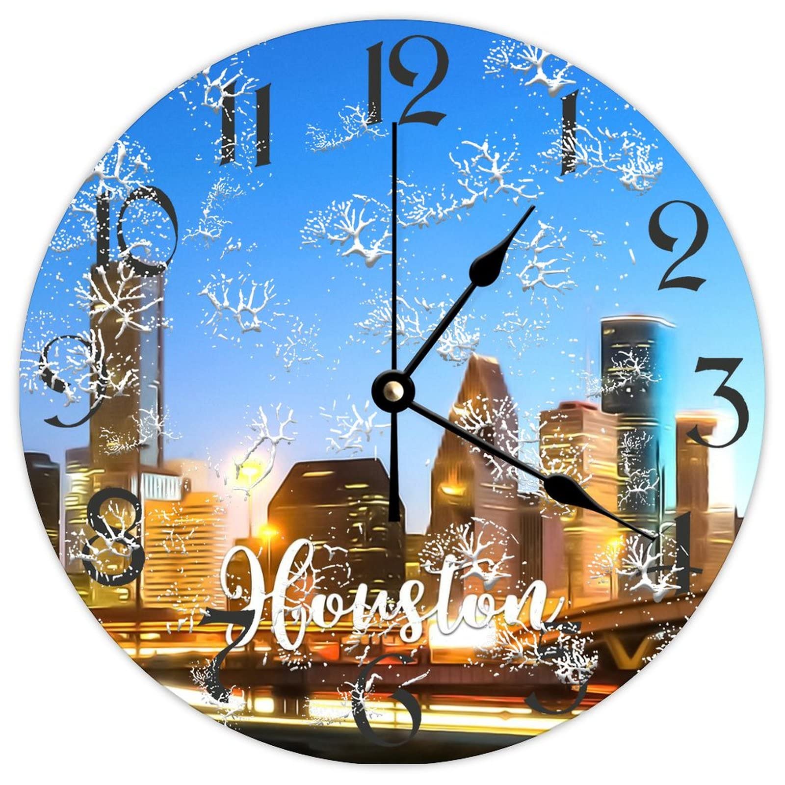 Horloge murale ronde en bois Houston 38 cm : décoration rustique et chambre enfant