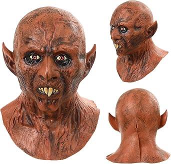 Vampire Mask Realistic Zombie Head for Adult, Horror Demon Creepy Monster Mask for Halloween Scary Costume Cosplay Party