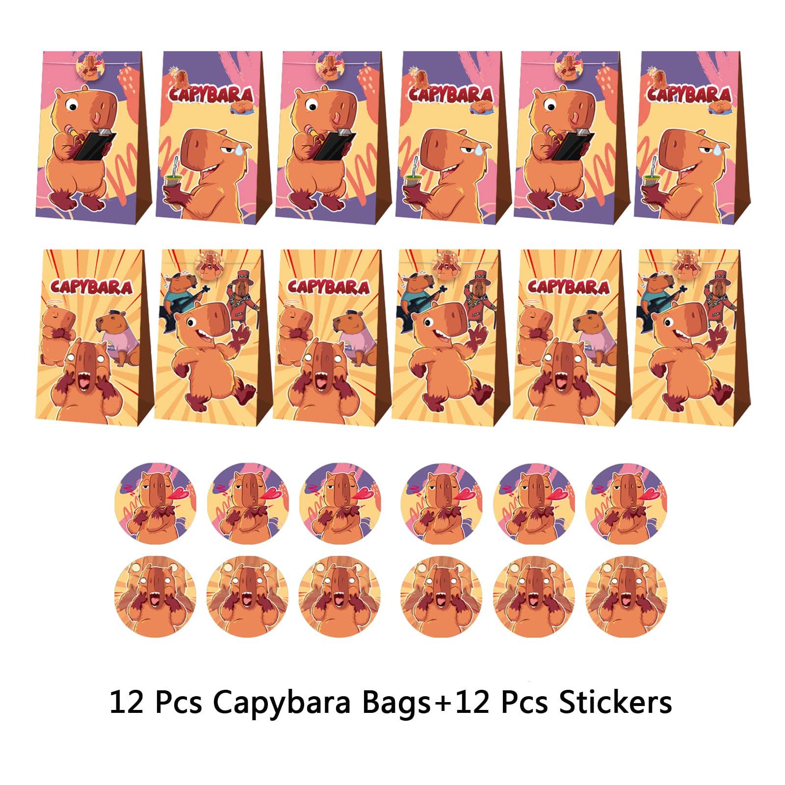 JWTRSVTY 80 PCS Capybara Thème Party Cadeaux, Capybara Anniversaire Fête Cadeaux, Avec 10 Gommes, 10 Crayons, 10 Carnets à Spirales, 50 Autocollants, Pour Garçons Filles Fêtes Fournitures