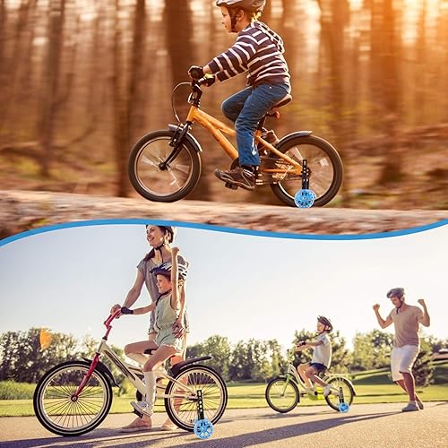 Miniatura 7 de Ruedas de entrenamiento para bicicleta, con extensores de eje, compatibles con bicicletas de 1214161820 pulgadas, rueda de silencio flash, 1 par