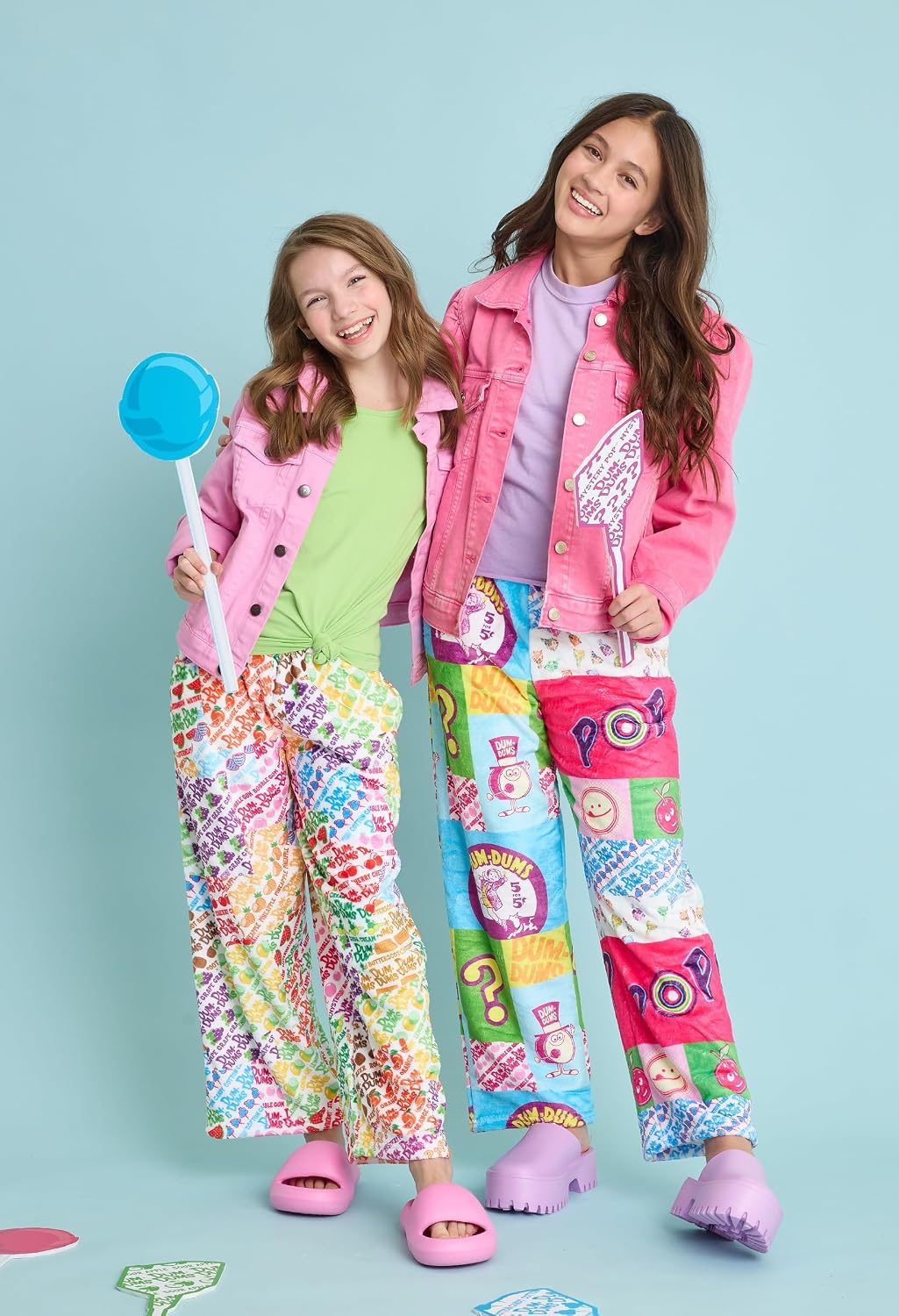 iscream Dum Dums Print Big Girls Silky Soft Plush Fleece Pants Collection