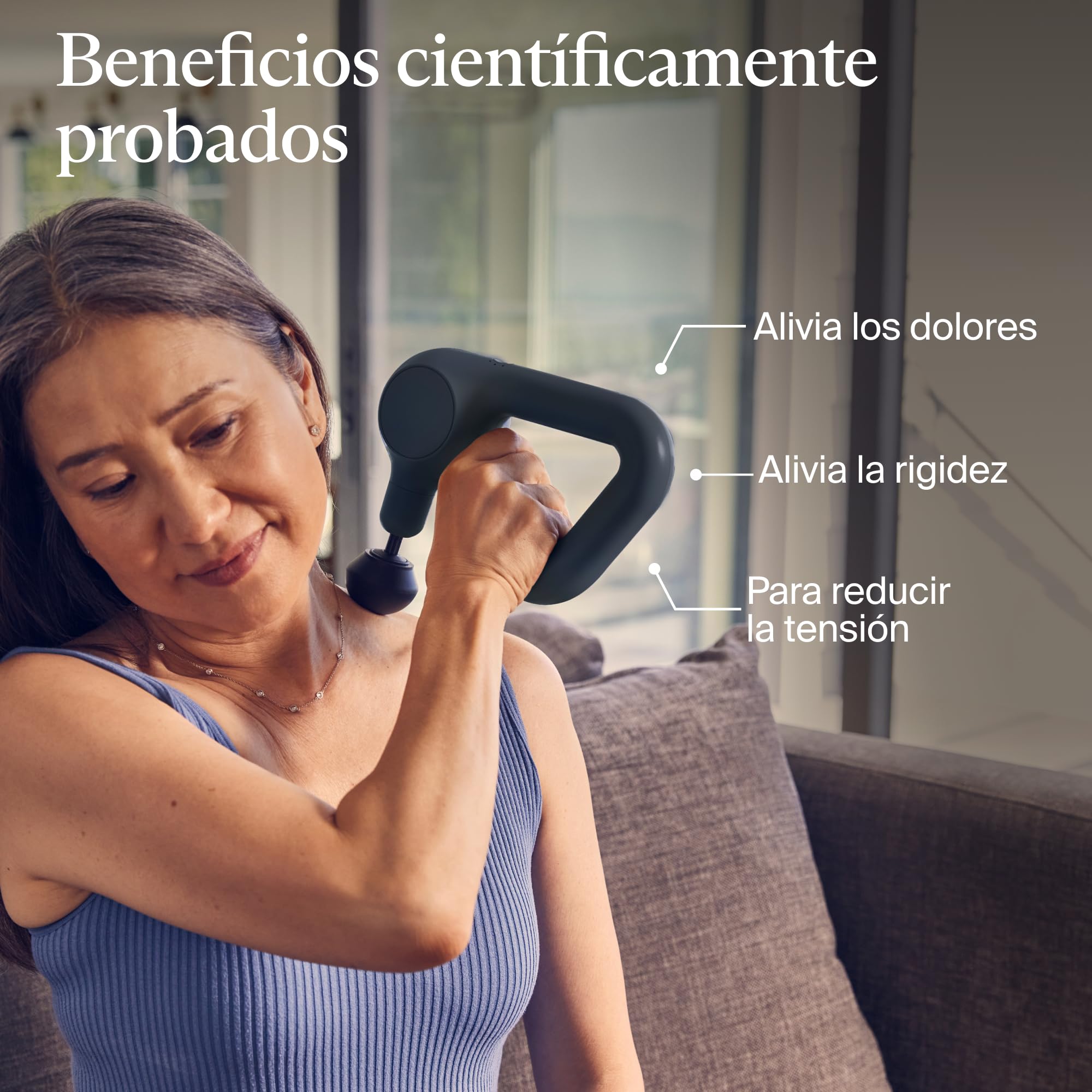 Theragun Relief - Pistola de masaje de percusión de mano, fácil de usar, cómoda y ligera, para terapia de masaje diaria para aliviar el dolor en cuello, espalda, piernas, hombros y cuerpo (carbón)