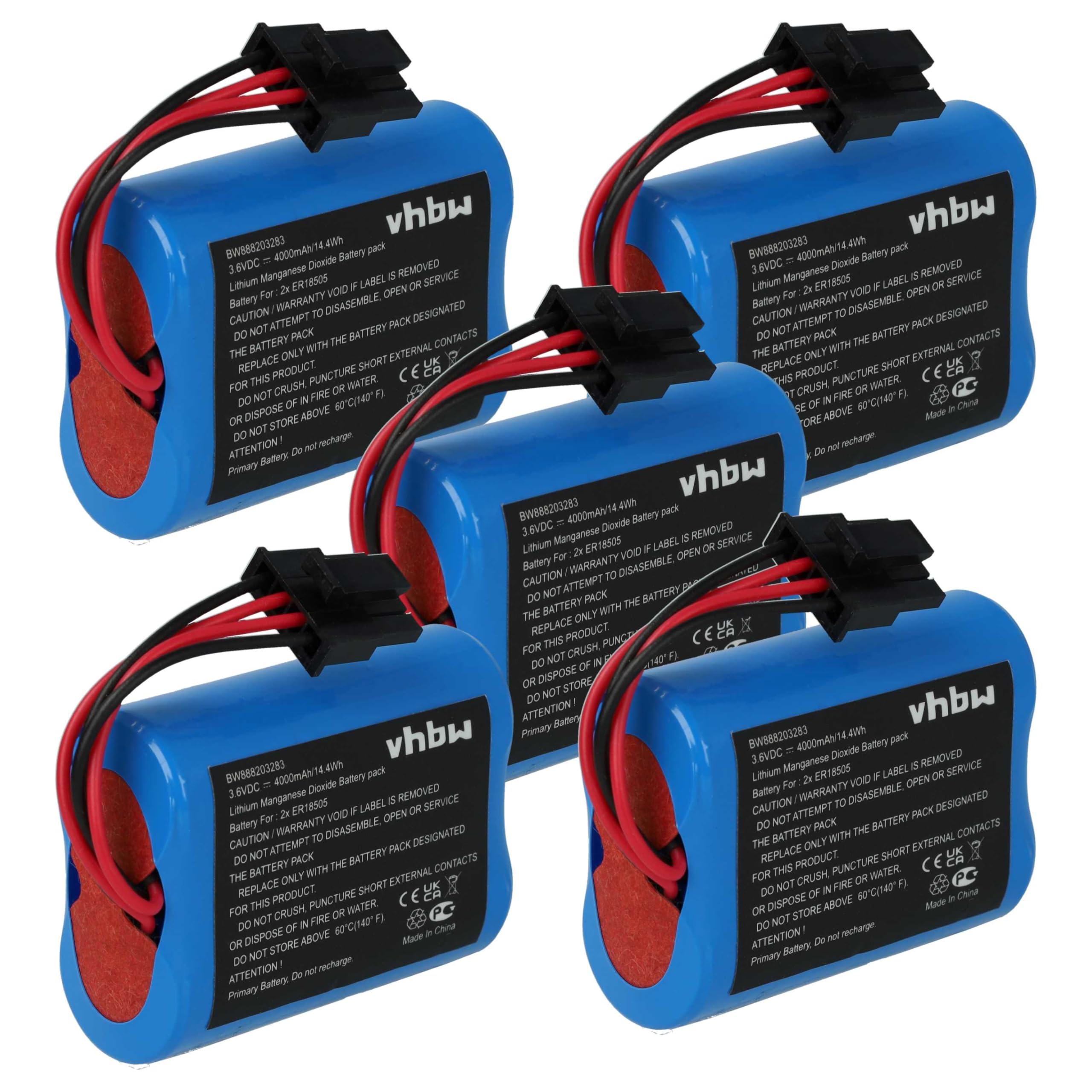 vhbw 5X Pile Remplacement pour Visonic 103-304742-2, 2XER18505M