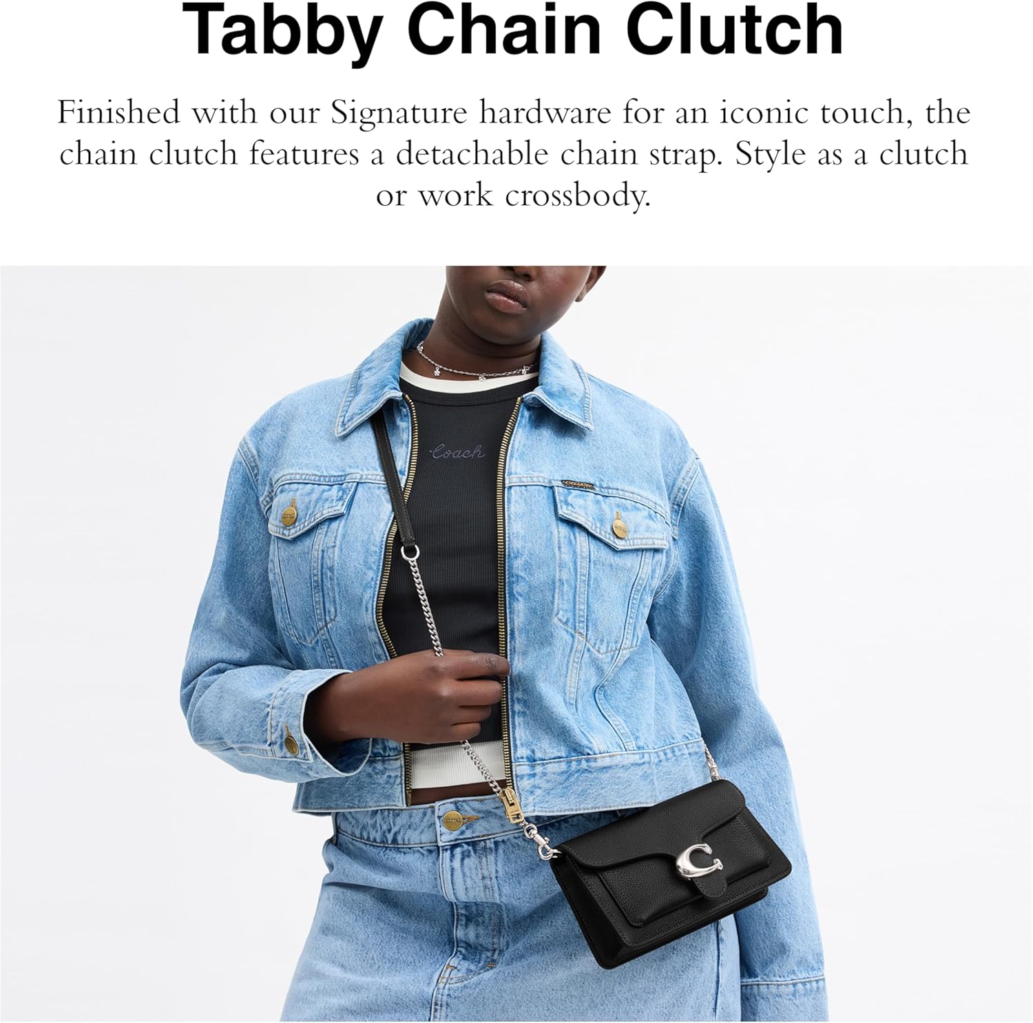 COACH, Womens, Tabby Chain Clutch, Black 1, One Size - Image 4