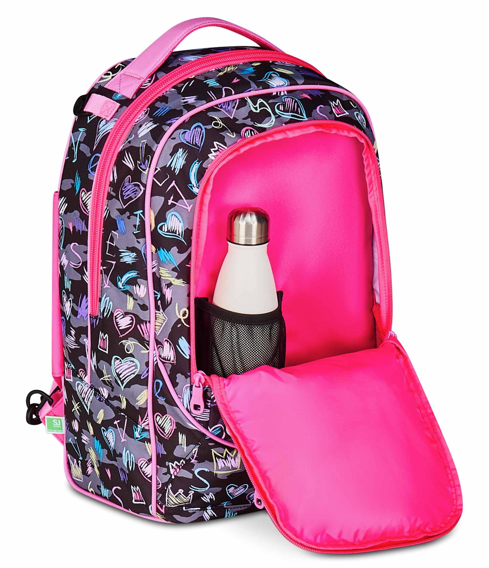 SJ GANG STYLE JAM GANG Trolley Scuola Jack 3 Ruote, Multicolore, 3 in 1, Zaino Triplo Uso con Carrello Sganciabile, 33 L, Zaino Scuola Elementare, Zaino Bambina