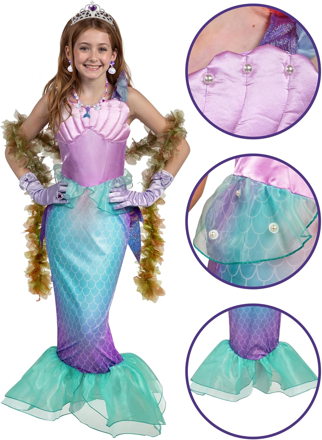 Spooktacular Creations Halloween Mermaid Costume for Girls, Little Mermaid Dress, Princess Dress Up for Girls 4-6 for DressUp