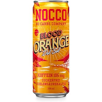 24 cans NOCCO BCAA DRINK Blood Orange Del Sol 330 ml BCAA 105 mg Caffeine Energy Drink Buxtrade