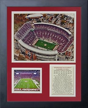 Legends Never Die University of Alabama Bryant-Denny Stadium Framed Photo Collage, 11 by 14-Inch,Black