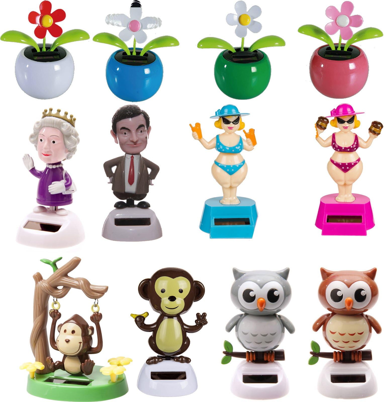 Solar Power Dancing Queen Mr Bean Owl Flip Flap Flower Plant Swing Monkey Lady (Monkey)