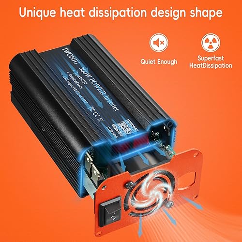 Miniatura 3 de Inversor de corriente para automóvil de 300 W, CC 12 V a 110 V CA, cable inversor de automóvil, camión, RV, cable inversor de 23.62 pulgadas, 4.8 A,