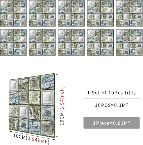 Miniatura 6 de Adhesivo para azulejos de mosaico, despegar y pegar, pegar en azulejos de pared para cocina, azulejos de pared, calcomanías de baño, autoadhesivos,