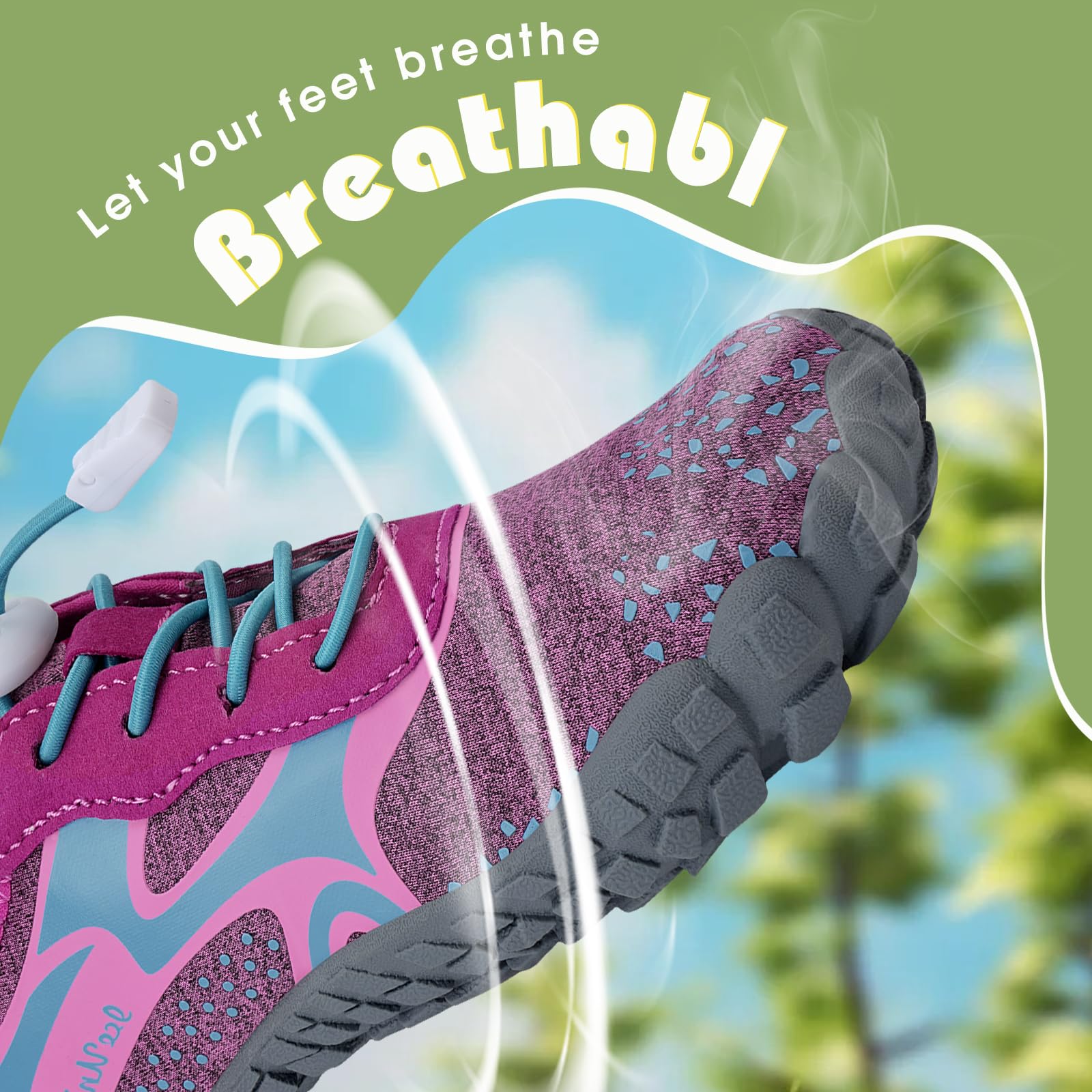 IceUnicorn Badeschuhe Junge Barfußschuhe Kinder Strandschuhe Mädchen Atmungsaktiv Wanderschuhe Traillaufschuhe(Rose,29EU)