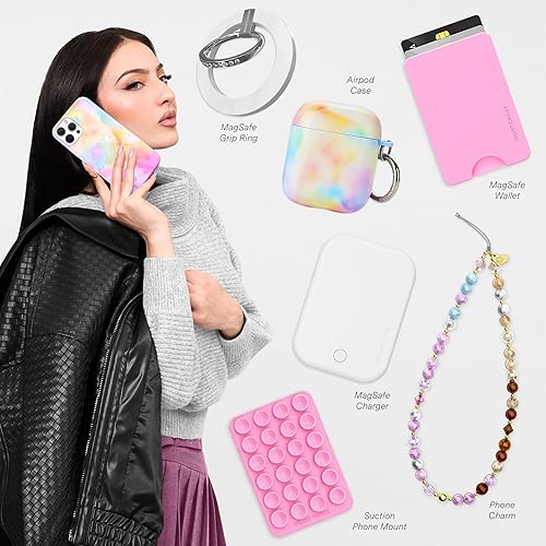 Miniatura 2 de Velvet Caviar Funda diseñada para iPhone 13 Pro, teñido anudado pastel probada en caídas de 10 pies compatible con MagSafe - forro protector de