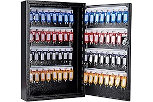 UMEKEN 64-Position Metal Key Box Wall Mount with Key Tags