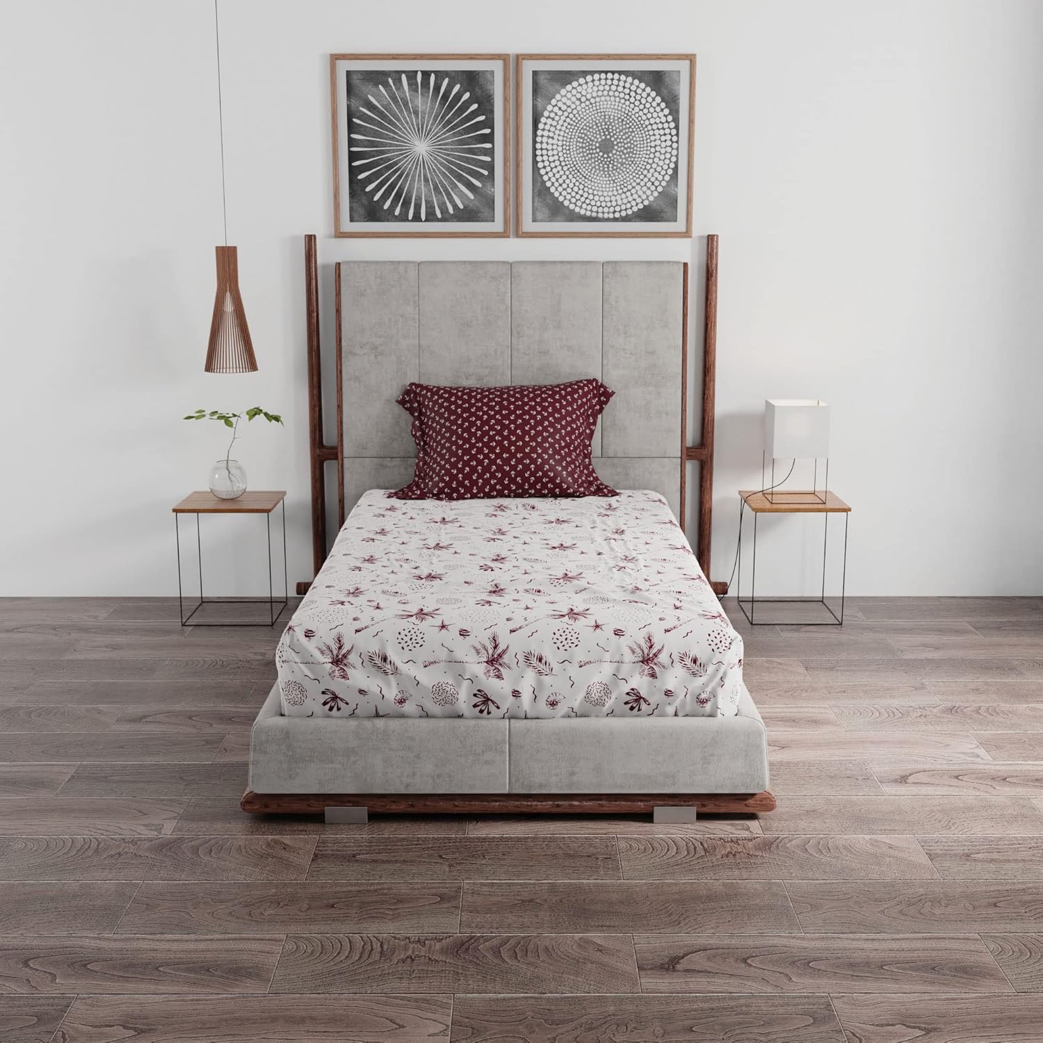 Trident Comfort Living 120 Thread Count 100 Cotton Bedsheet, Single