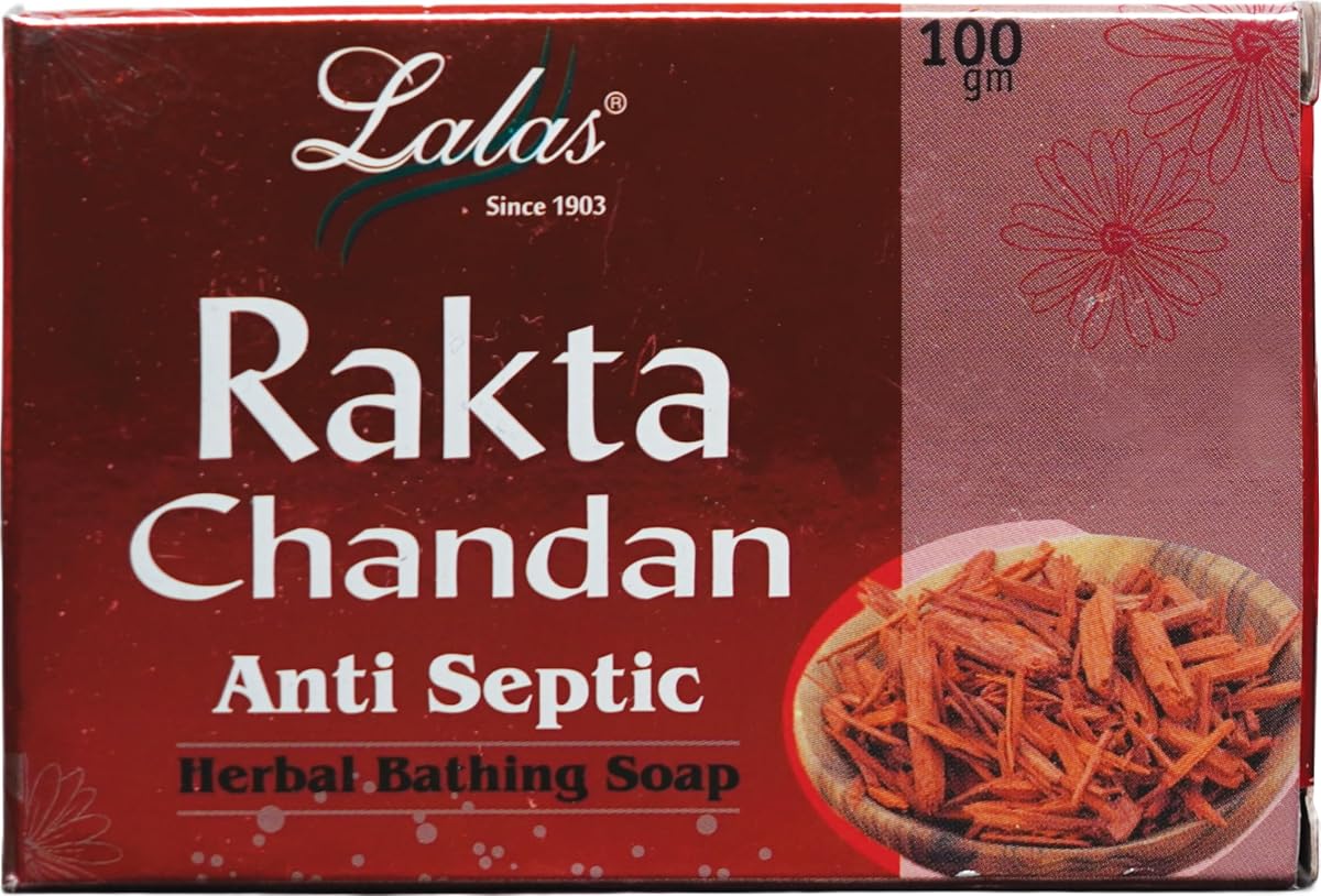 Lalas Rakta Chandan Glycerin Soap | Ayurvedic Bathing Bar with Red Sandalwood